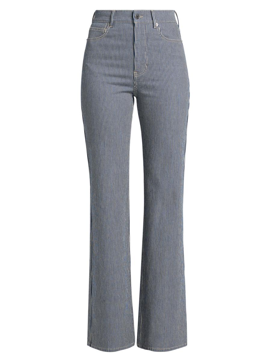 【WONDER WONDER】Sherry brushed gradation 2-tone wide denim Bertie Gray Washed Stitch Long Wide Denim Pants - WONDER