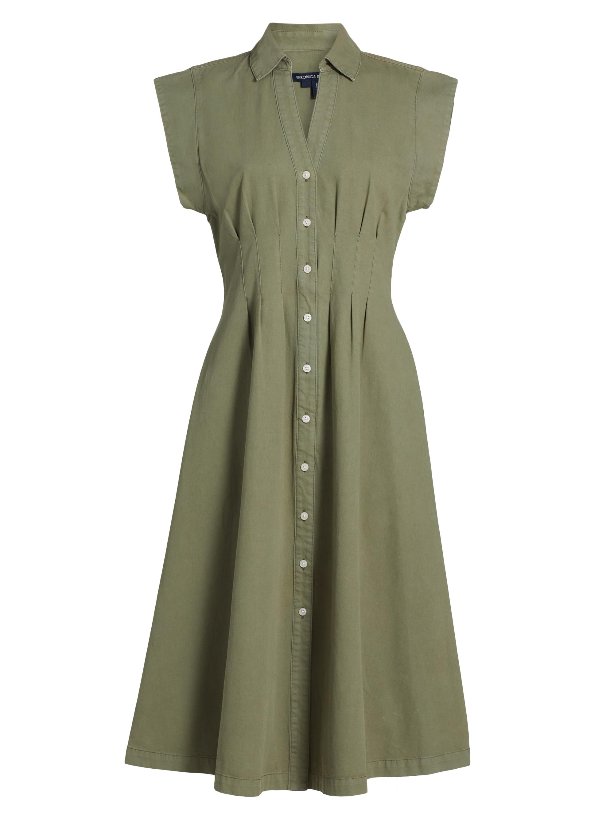 knee length dresses for ladies Crystal Embellished Olive Green Midi Dress with Open Back VERONICA main image 1