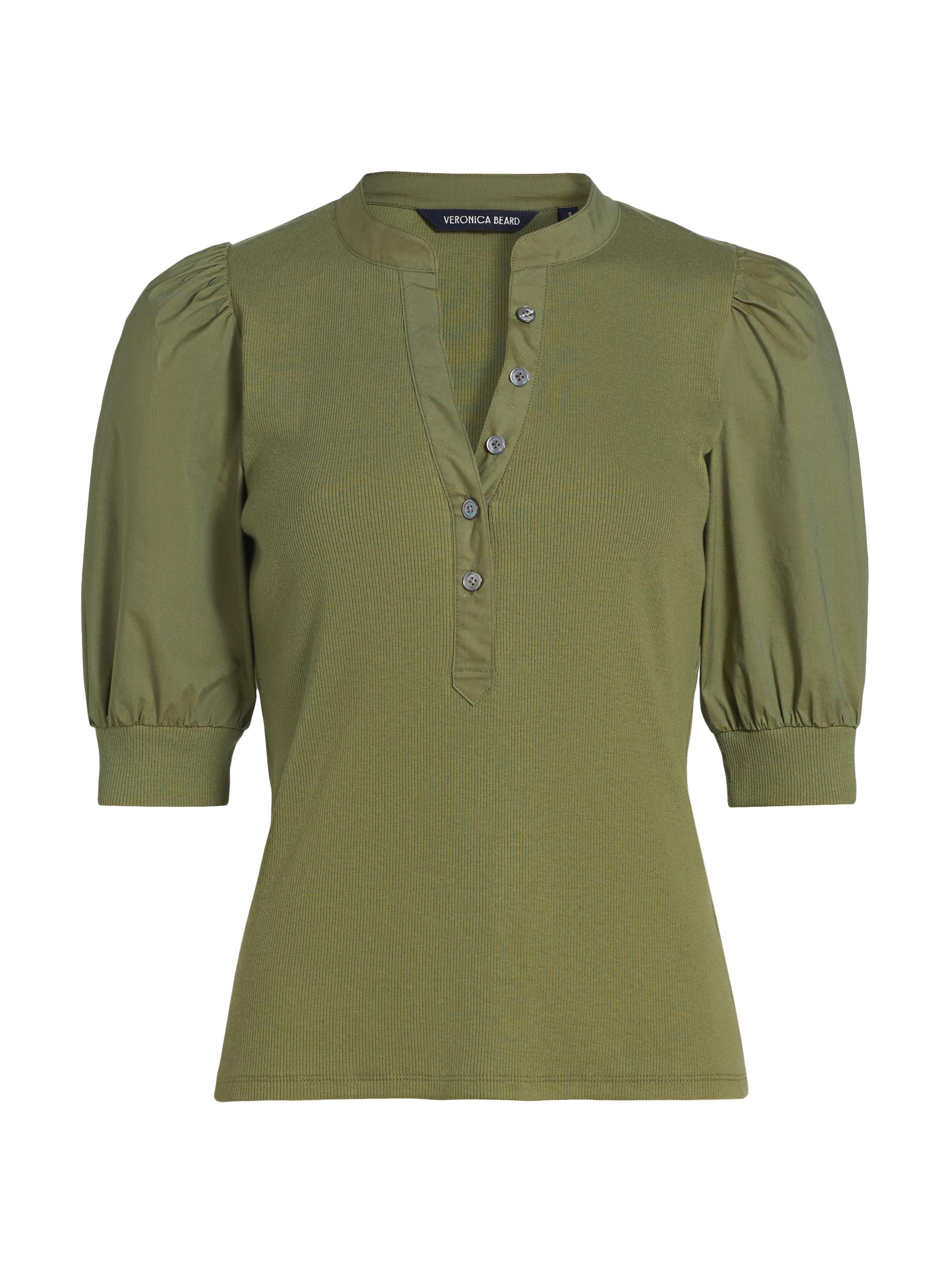 Veronica Beard Women's Coralee Ribbed Top - Stone Army