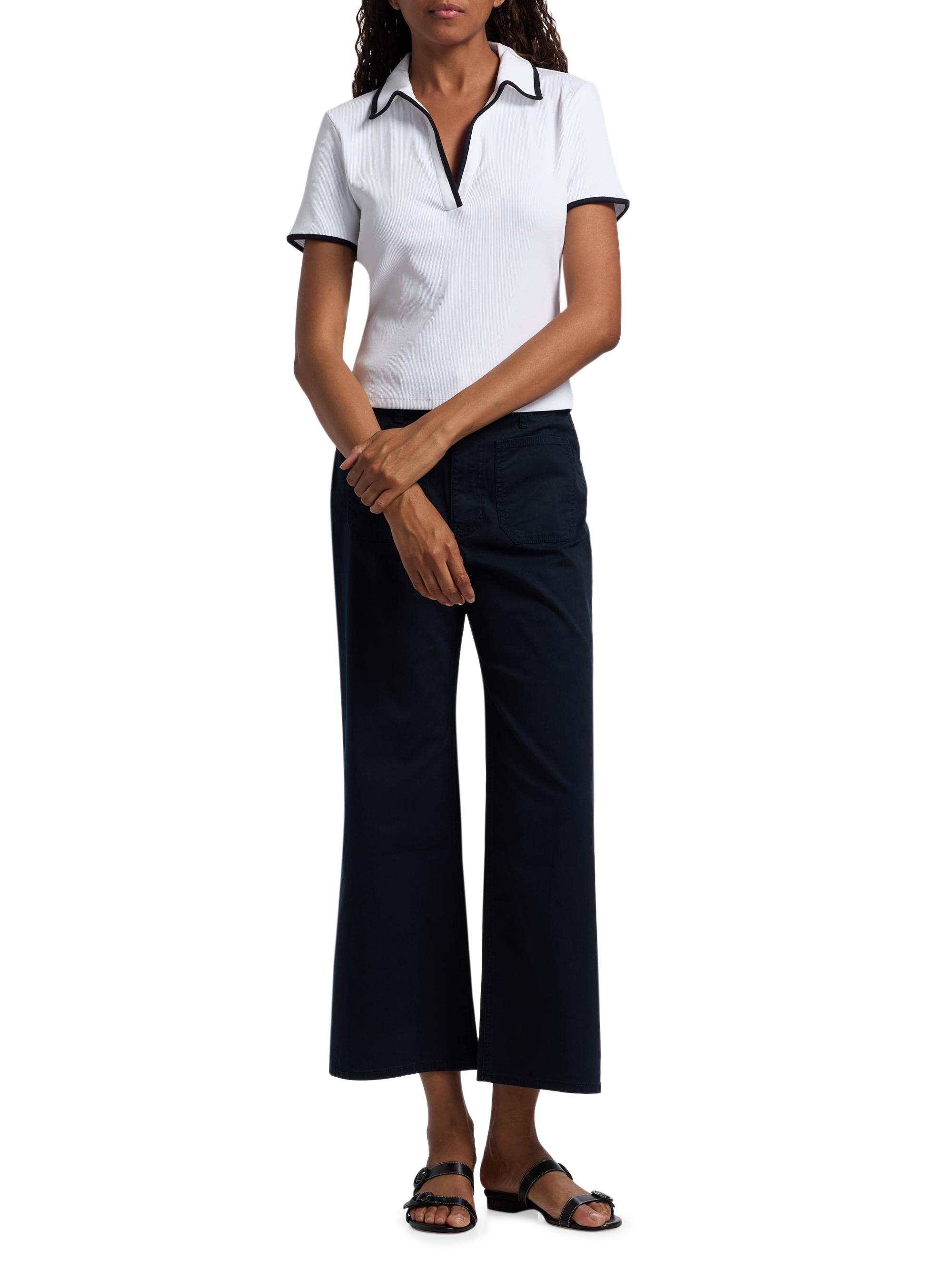 Veronica Beard Grant Cropped High-Rise Wide Leg Pants | Saks Fifth