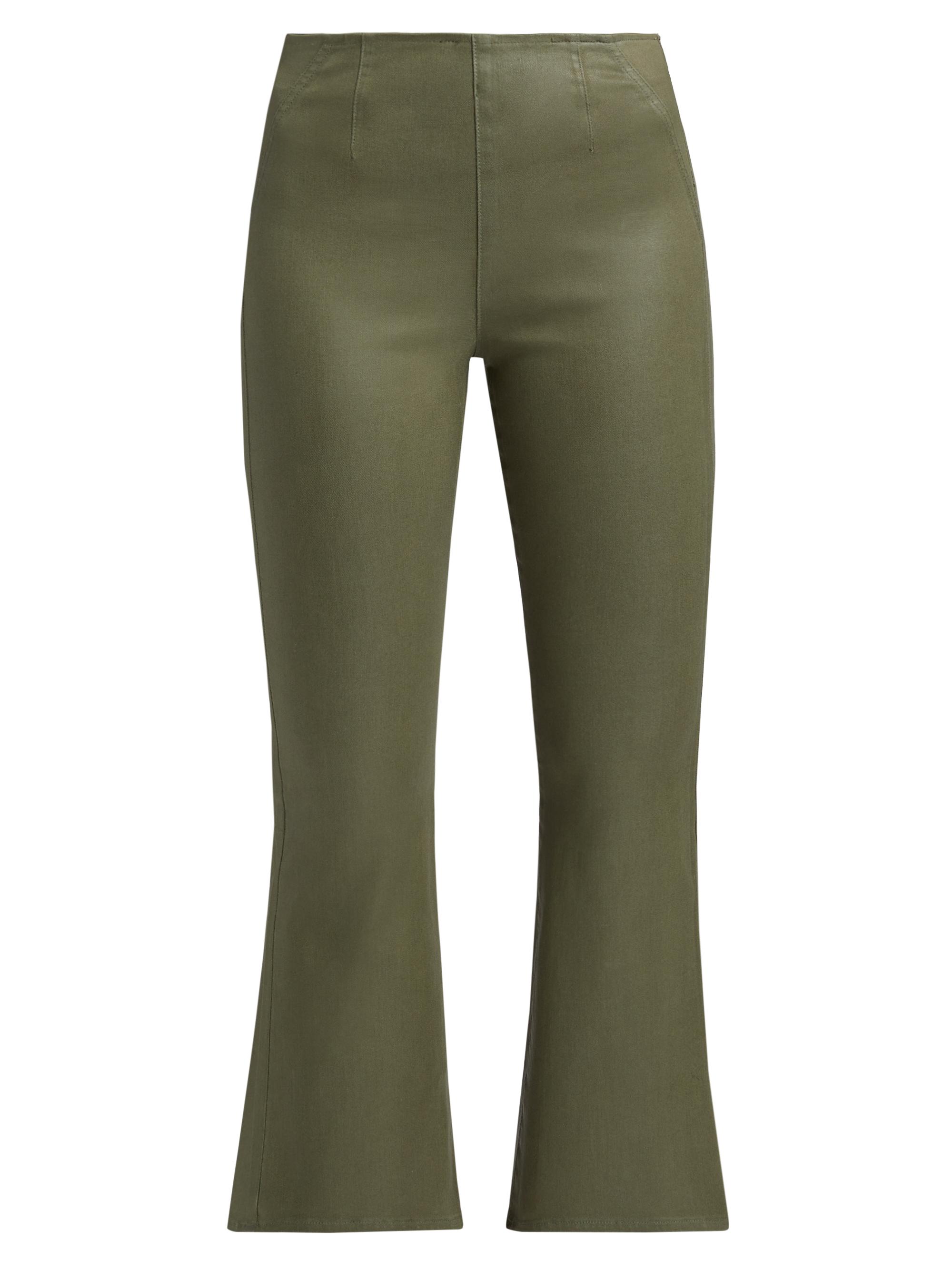 Veronica Beard Women's Carson Off-Duty Flared Crop Jeans - Army High Gloss