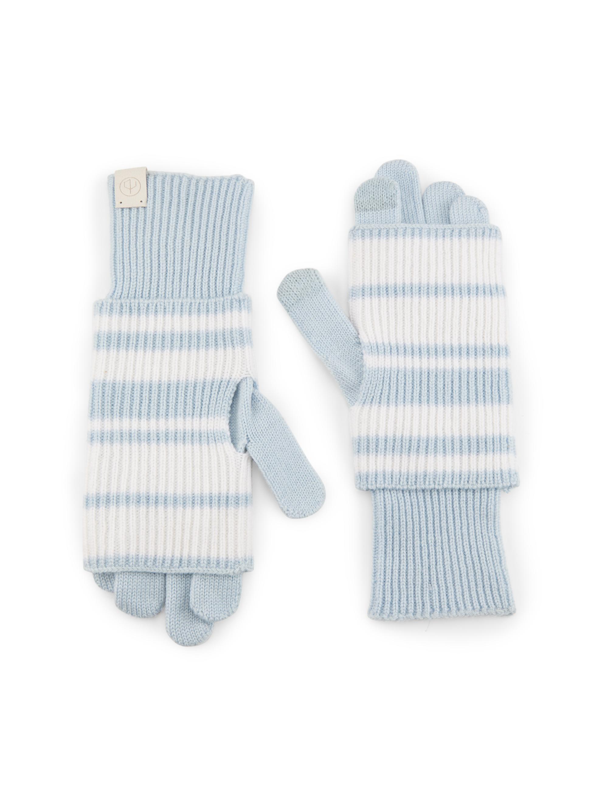 rag & bone Women's Blake Stripe Layered Gloves - Light Blue