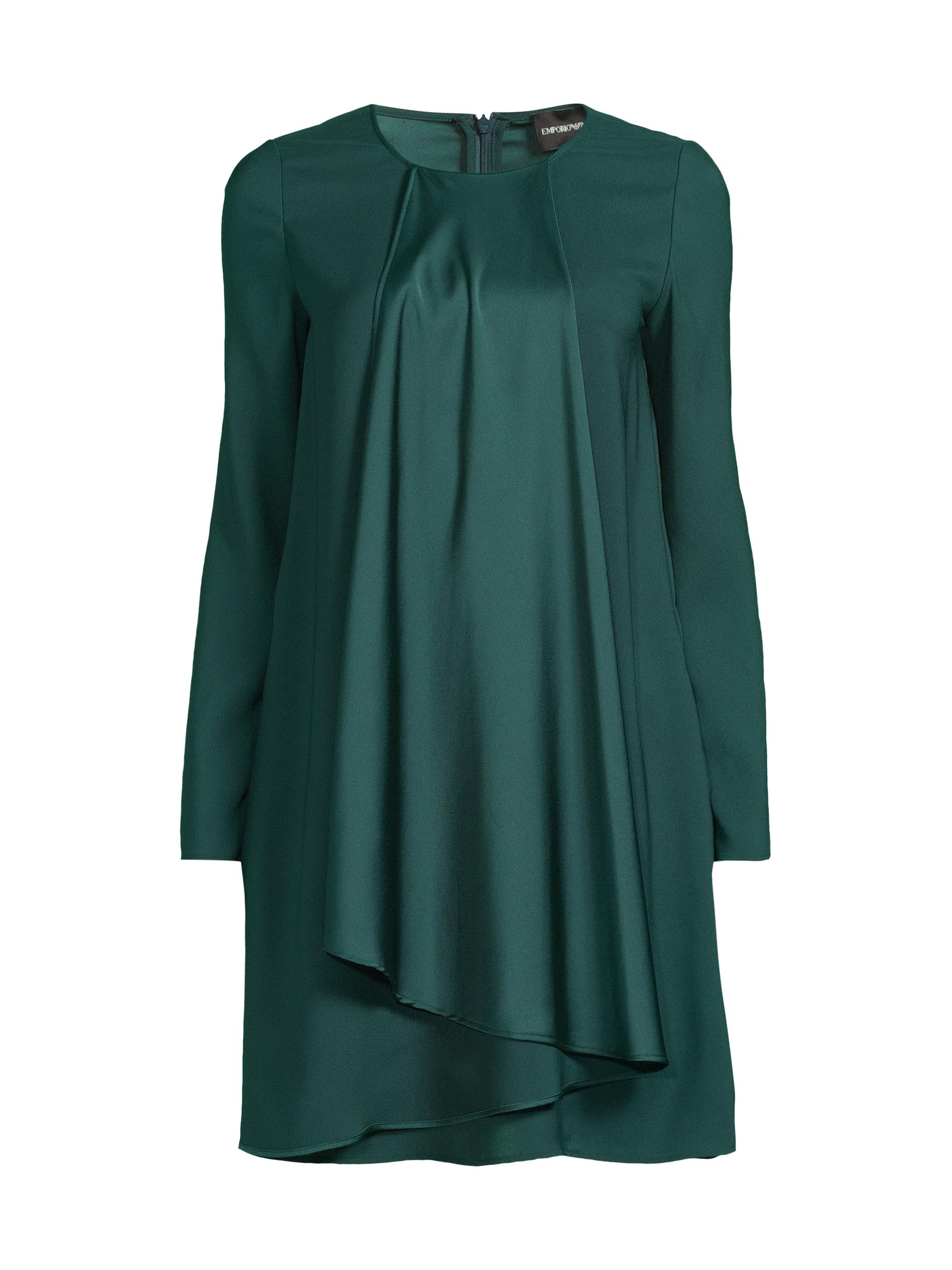 Emporio Armani Women's Satin Crepe Layered Minidress - Jade