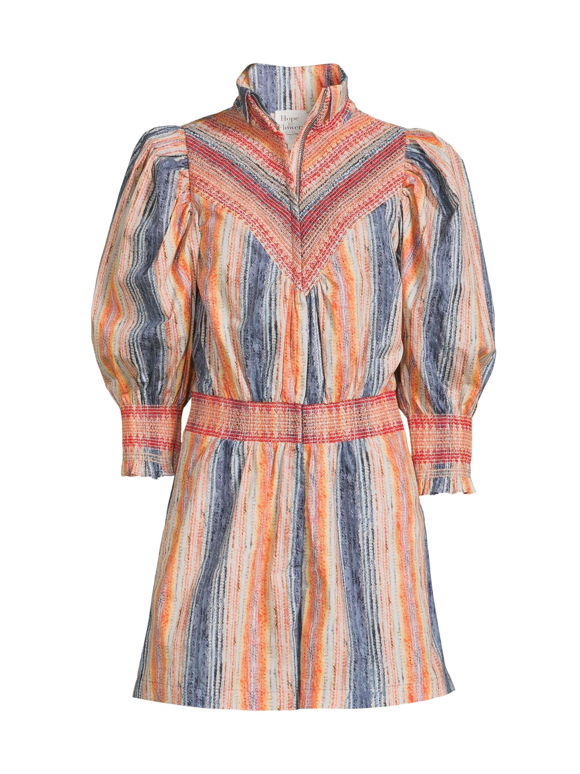 Hope for Flowers Women's Melangé Stripe Smocked Romper - Melange Stripes