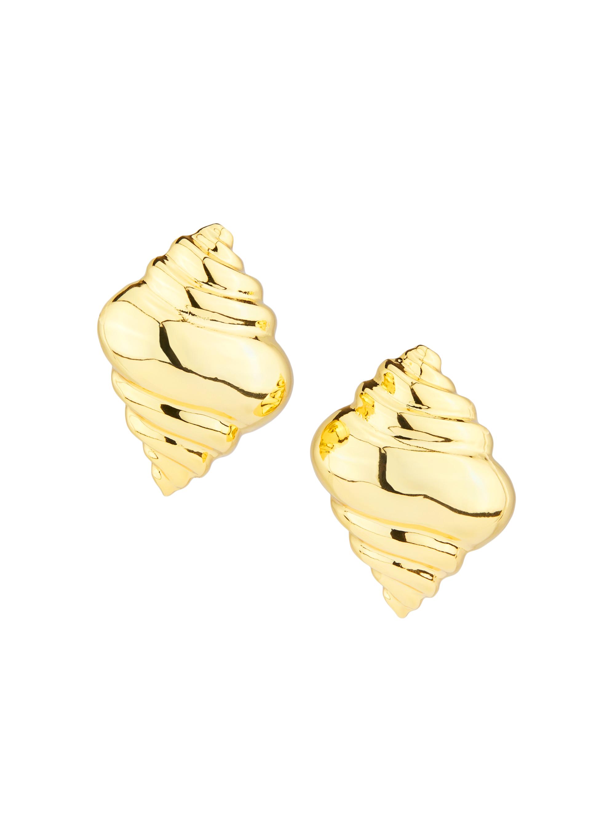 Kenneth Jay Lane Women's Goldtone Shell Clip-On Earrings - Gold