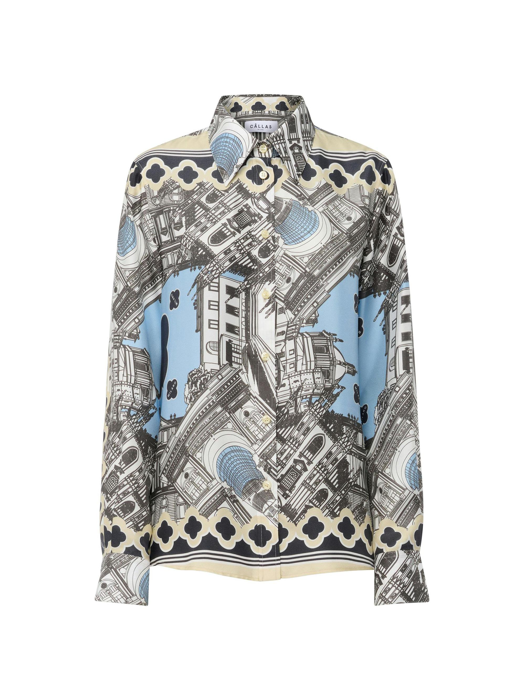 Callas Milano Women's Brooks Classic Fit Tailored Shirt - Black White