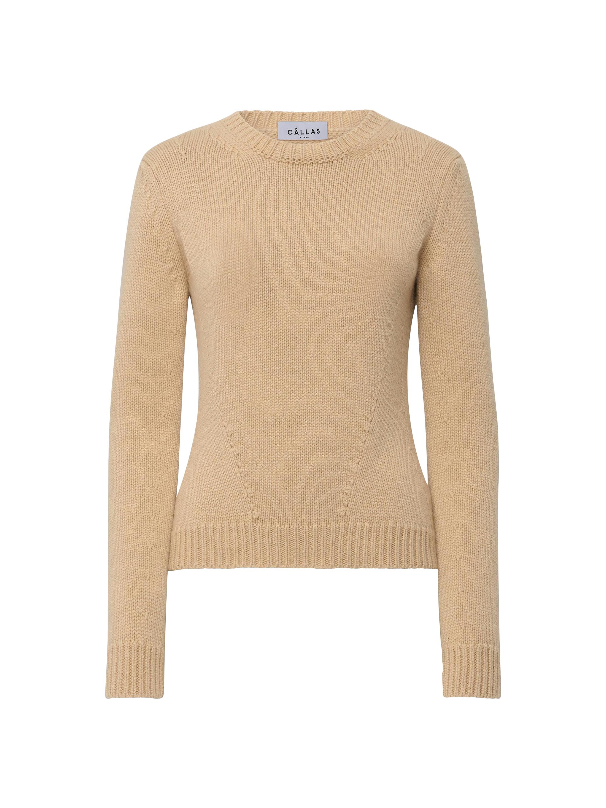 Callas Milano Women's Jeanne Long Sleeve Crewneck Sweater - Camel