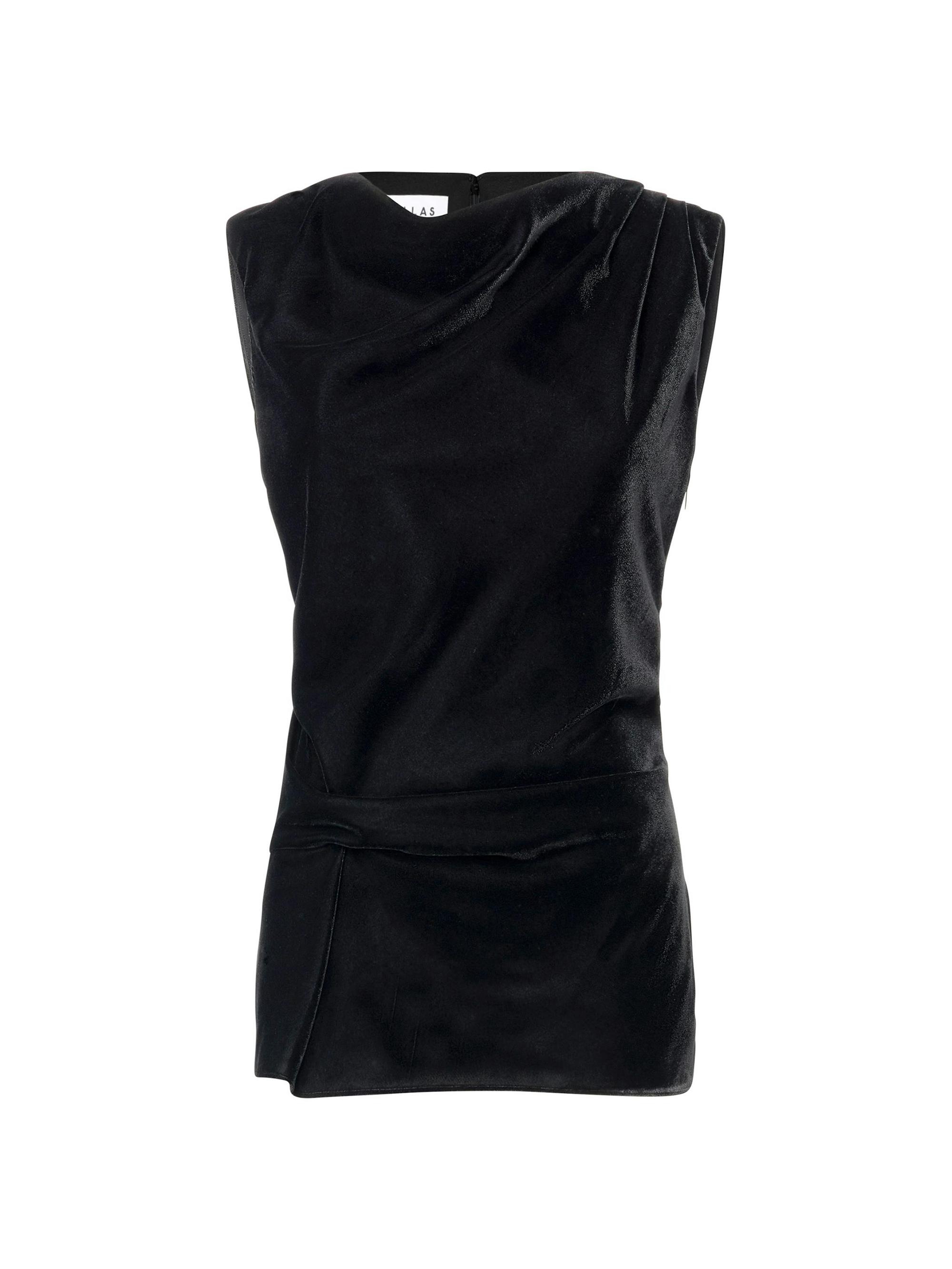 Callas Milano Women's Ilena Velvet Draped Top - Black