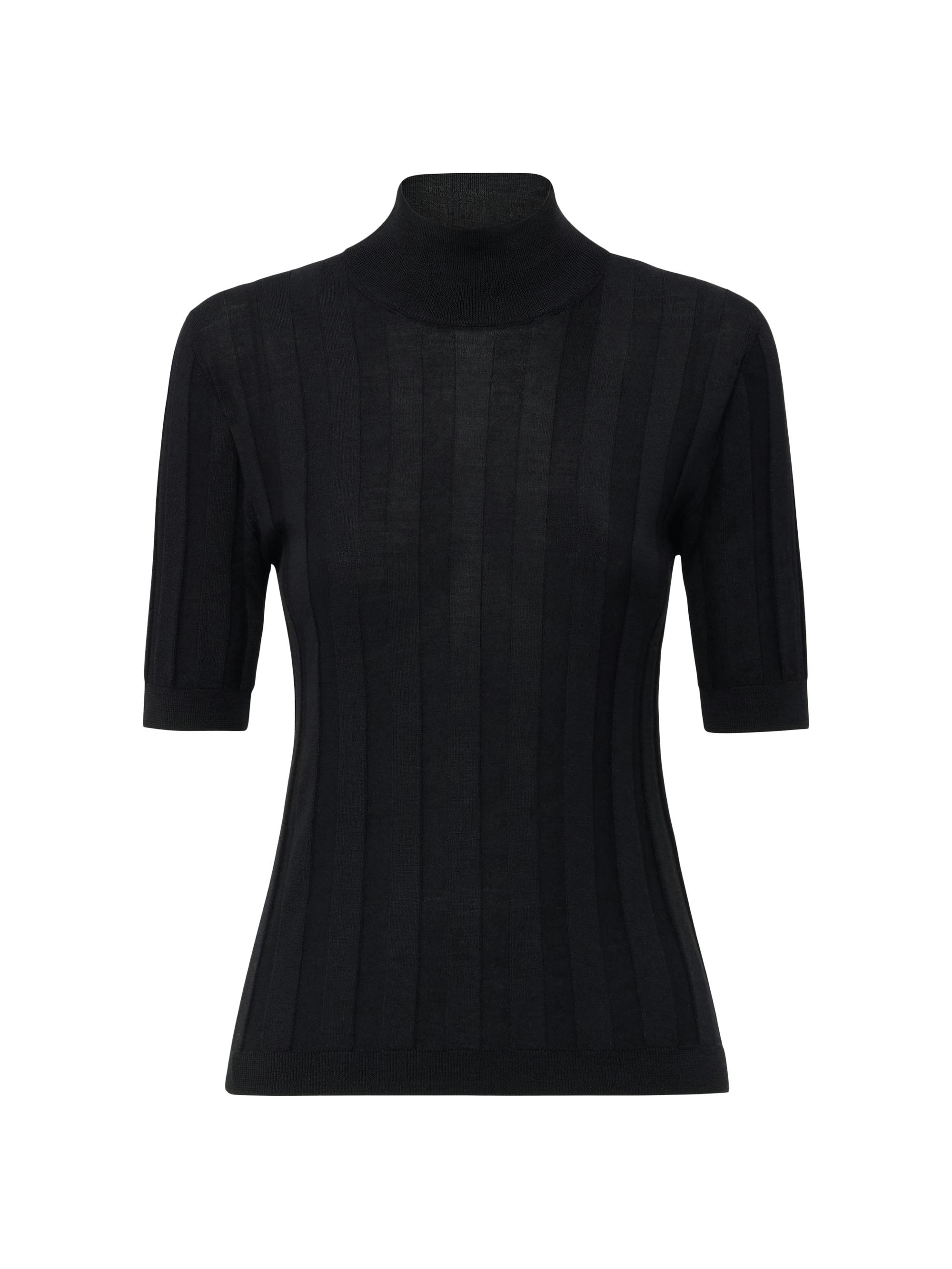 Callas Milano Women's Jordyn Short Sleeve Mock Neck Sweater - Black