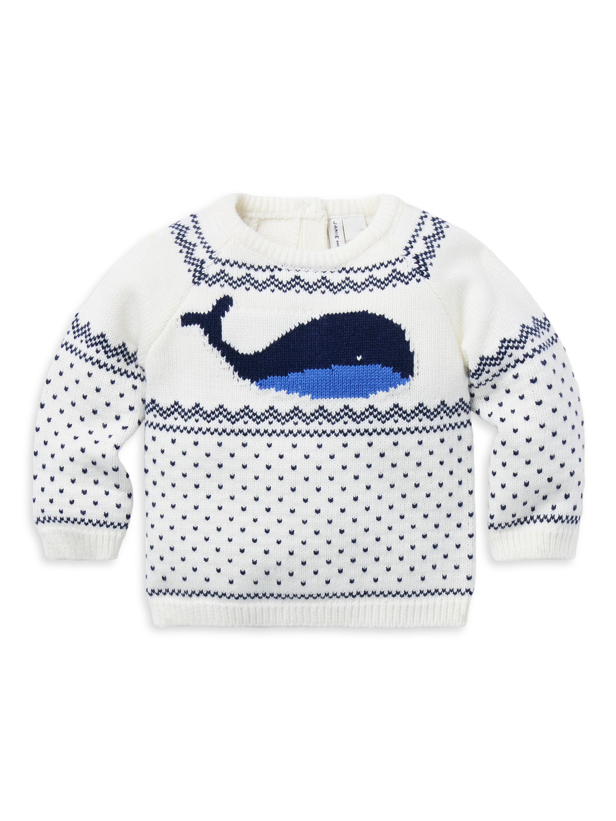 Janie and Jack Baby Boy's Whale Fair Isle Sweater & Joggers Set 6 Months