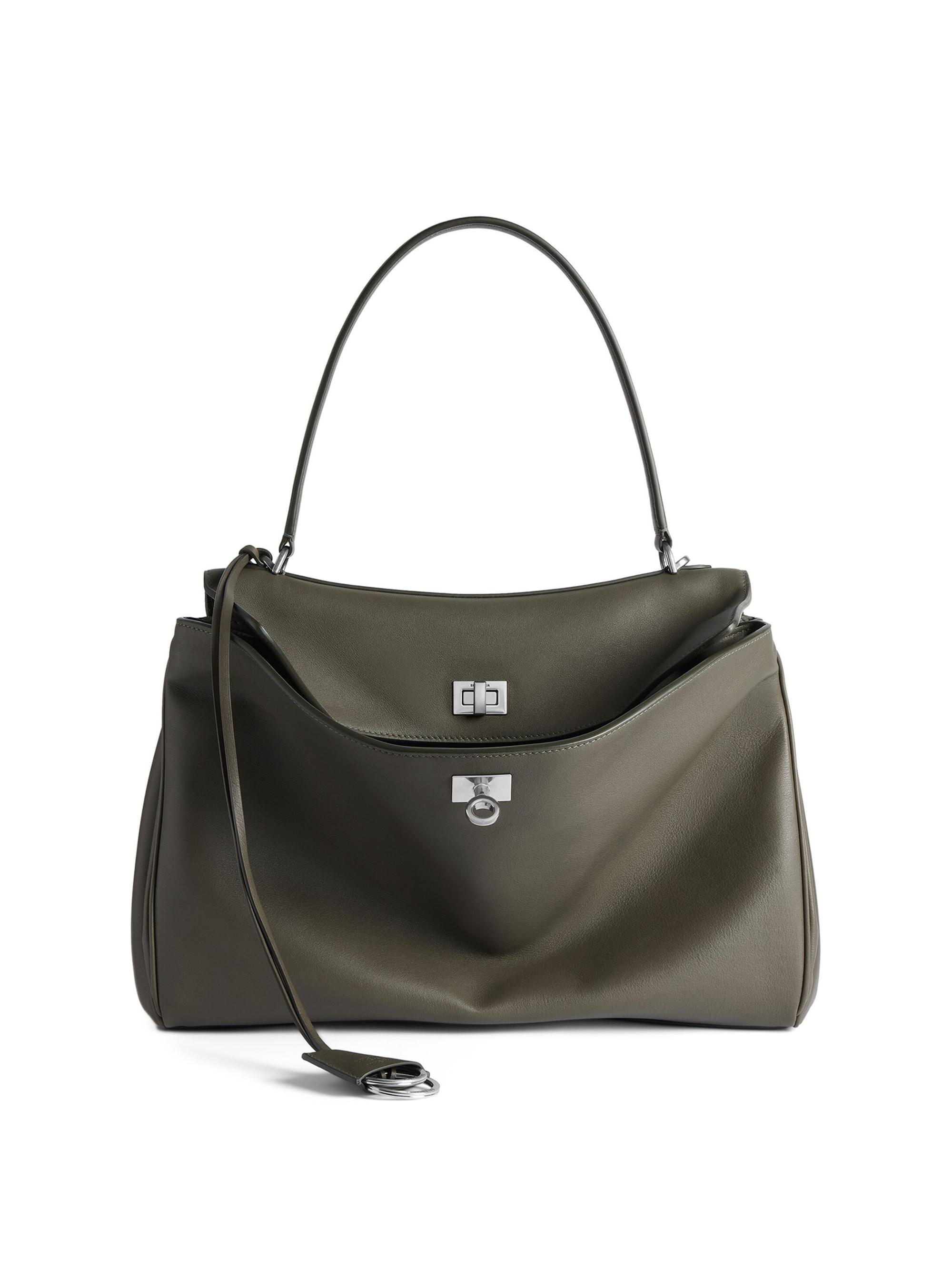 Balenciaga Women's Rodeo  Handbag - Khaki Silver