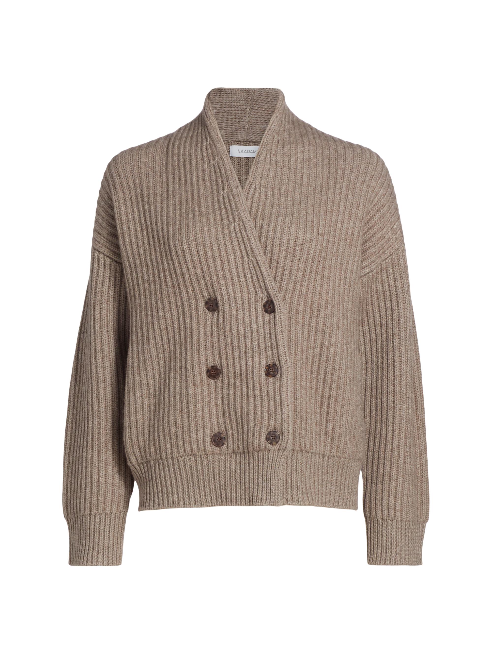 Naadam Women's Rib-Knit Double-Breasted Jacket - Timber