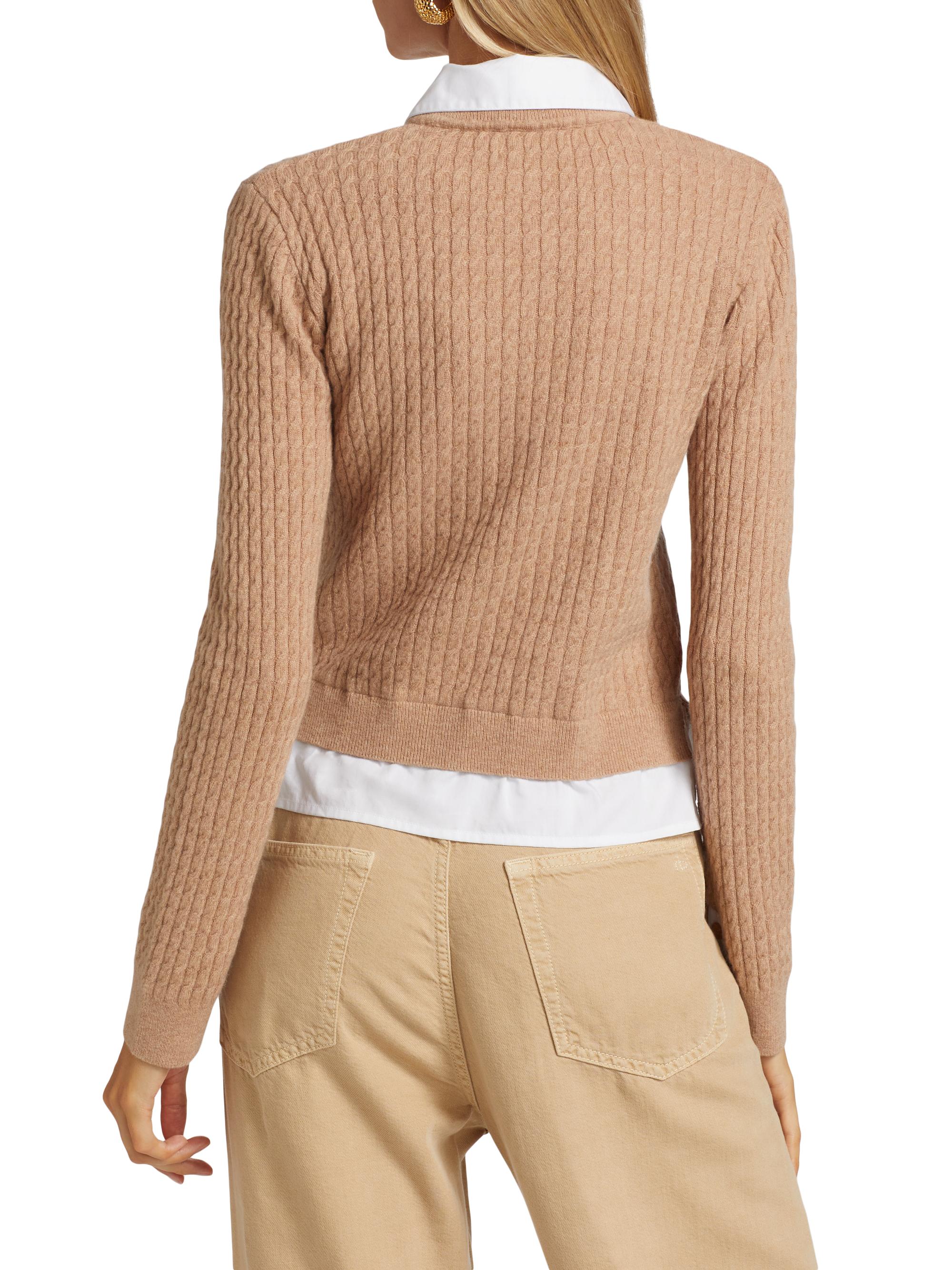 Naadam Mixed-Media Cable-Knit Cardigan | Saks Fifth Avenue