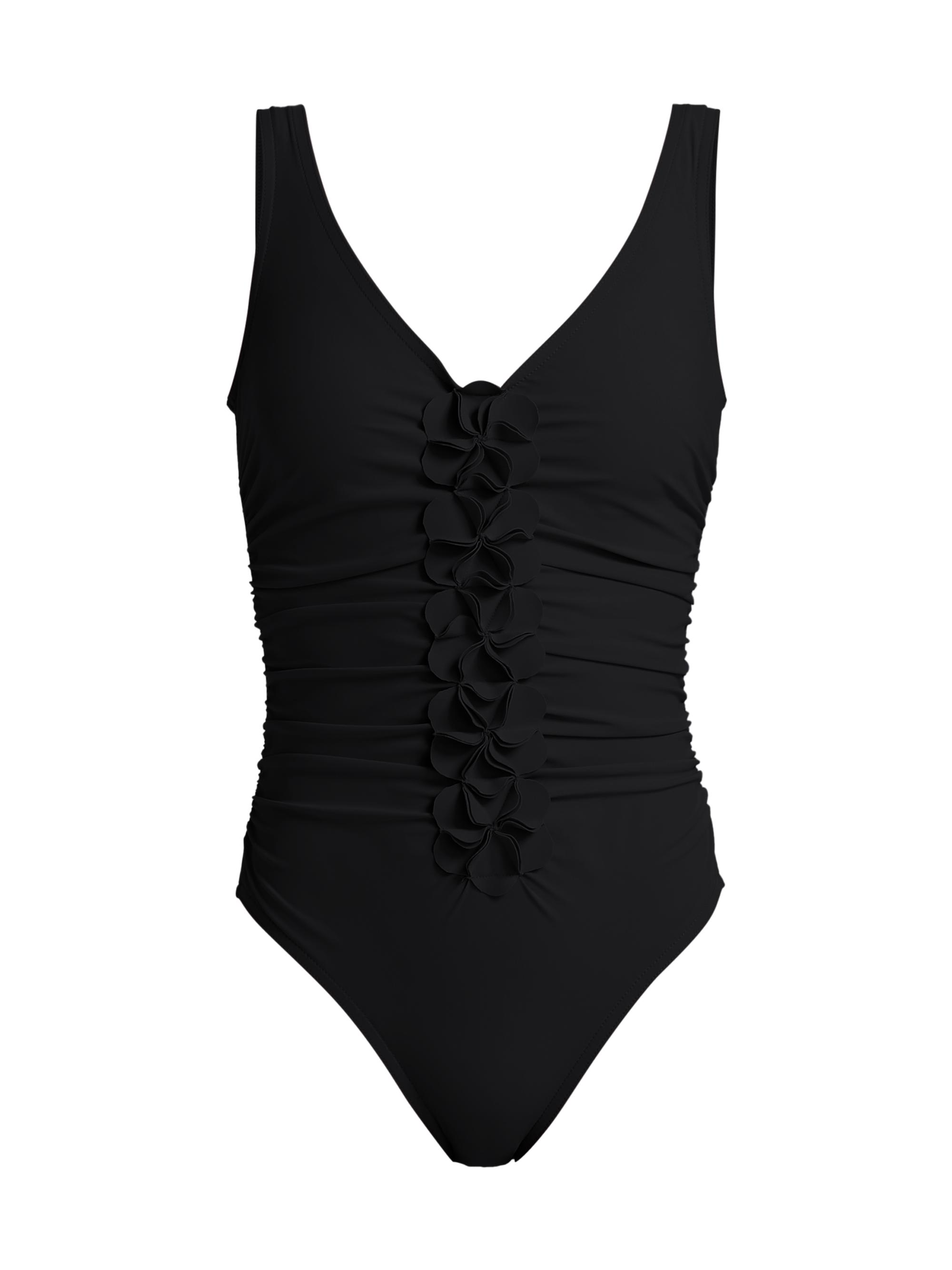 Karla Colletto Swim Women's Tess Ruched One-Piece Swimsuit - Black