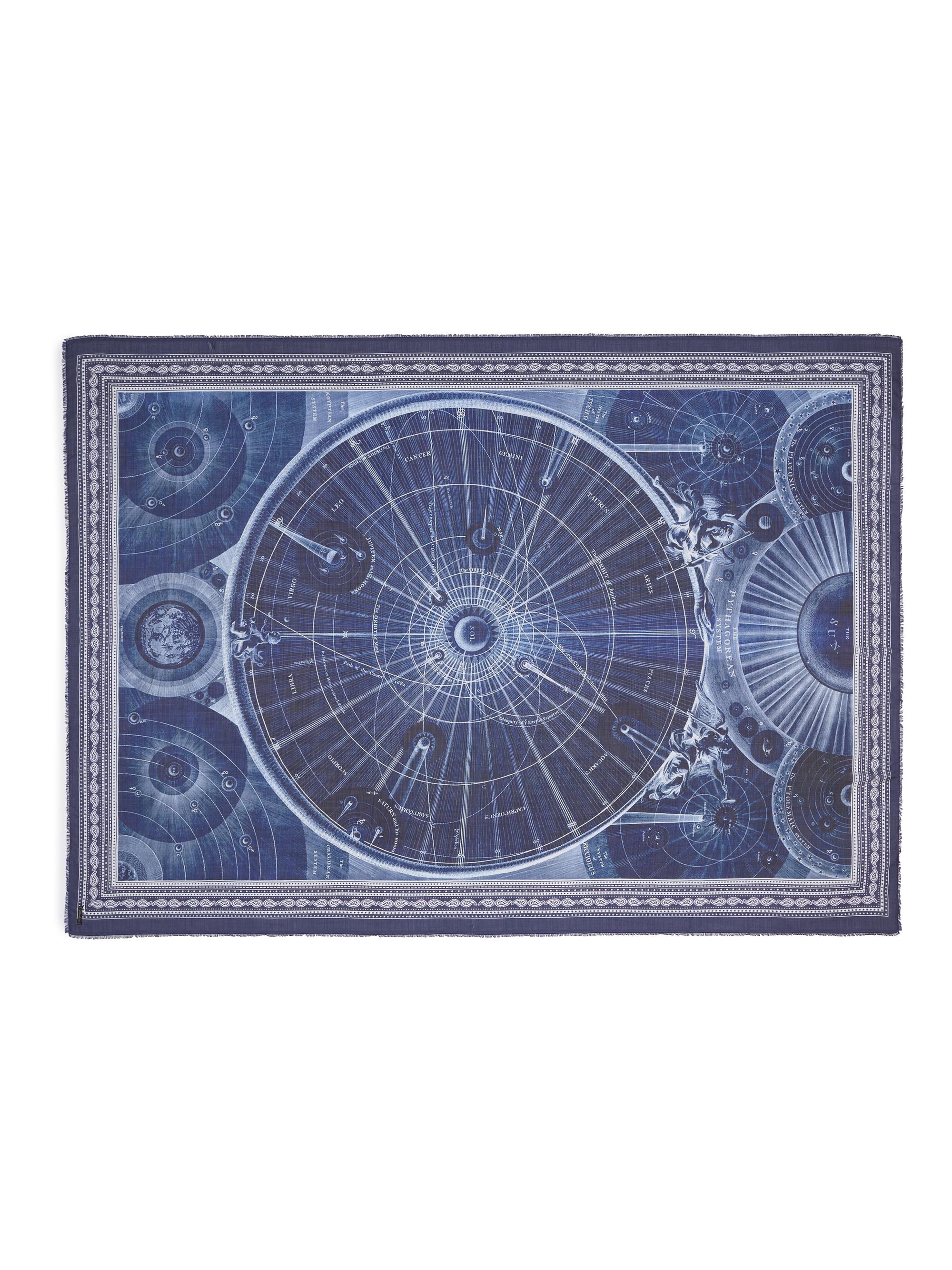 Faliero Sarti Women's Wind Printed Silk Scarf - Blue