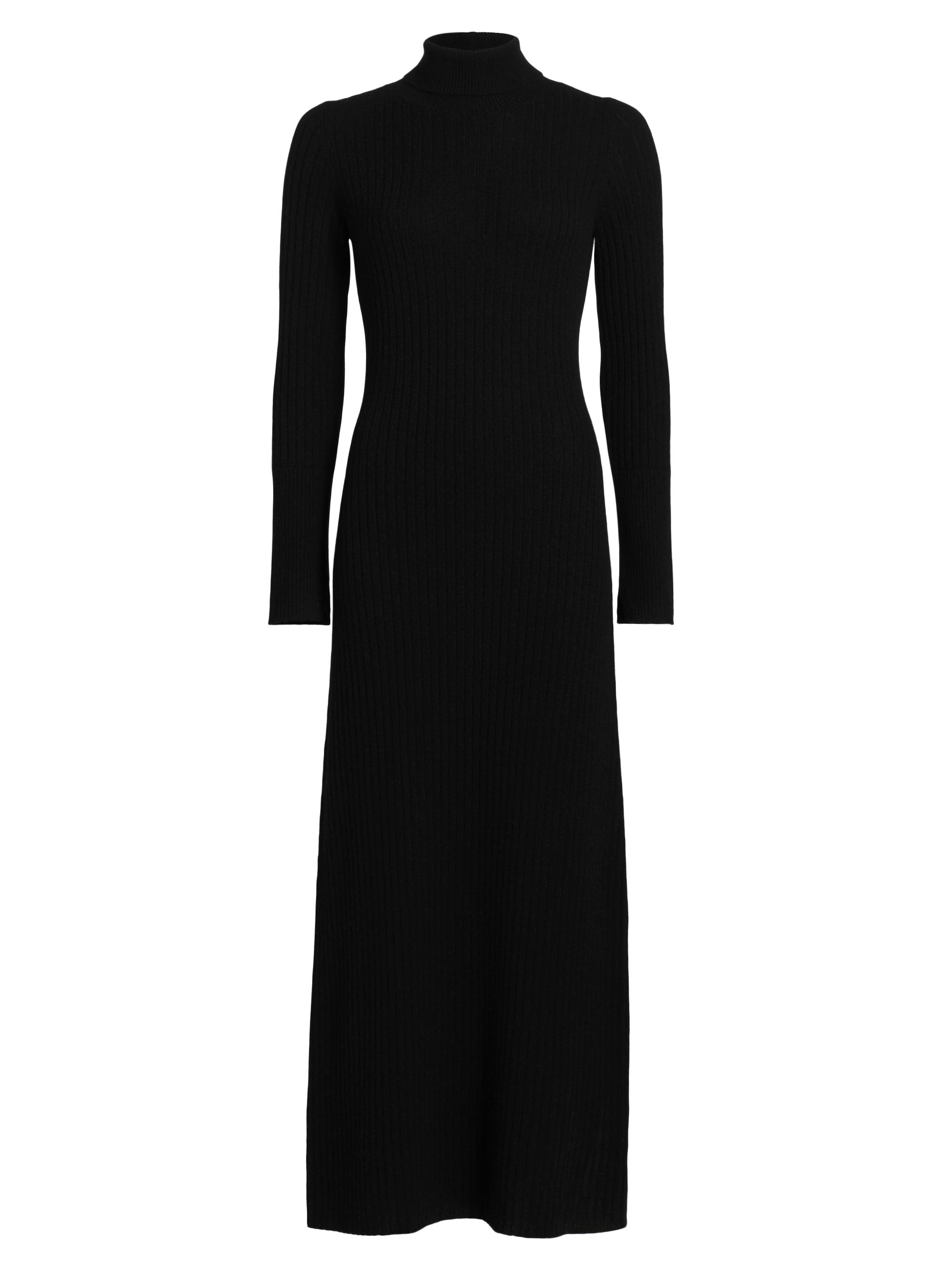 Guest in Residence Women's Cashmere Rib-Knit Turtleneck Dress - Black