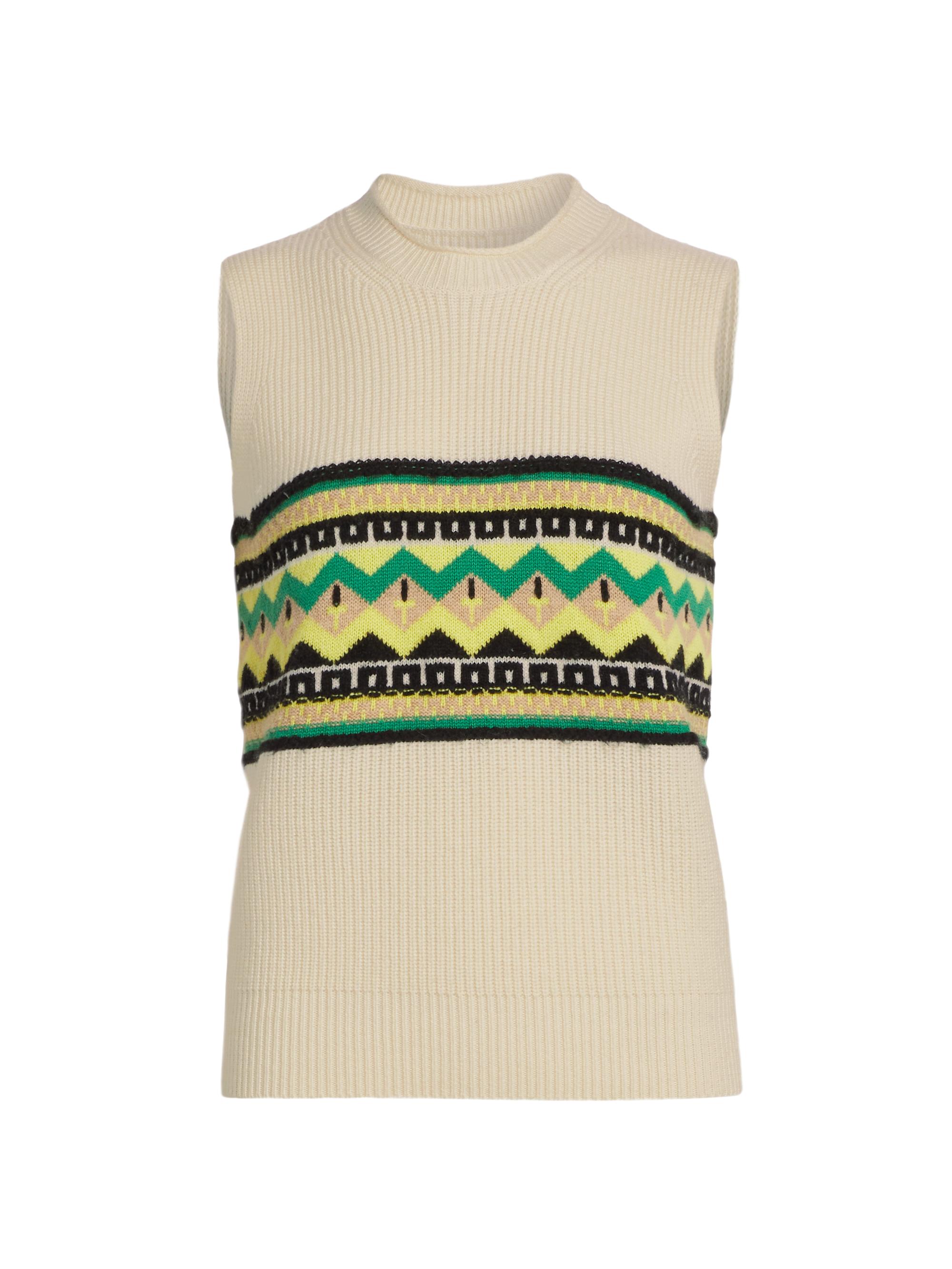 Guest in Residence Women's Chalet Wool-Cashmere Sweater Vest - Cream Combo