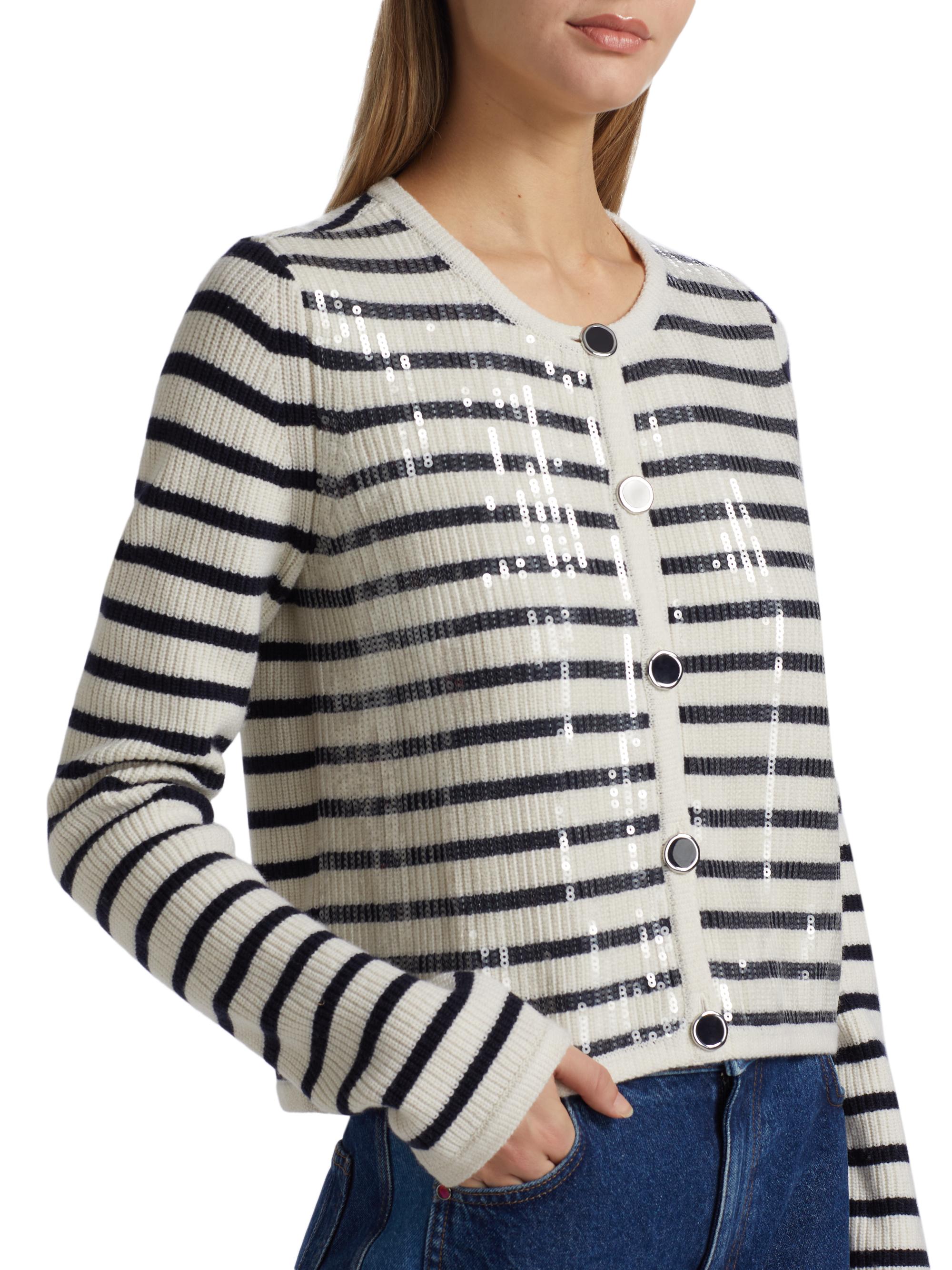 Derek Lam 10 Crosby Nebula Sequin Stripe Cardigan | Saks Fifth Avenue