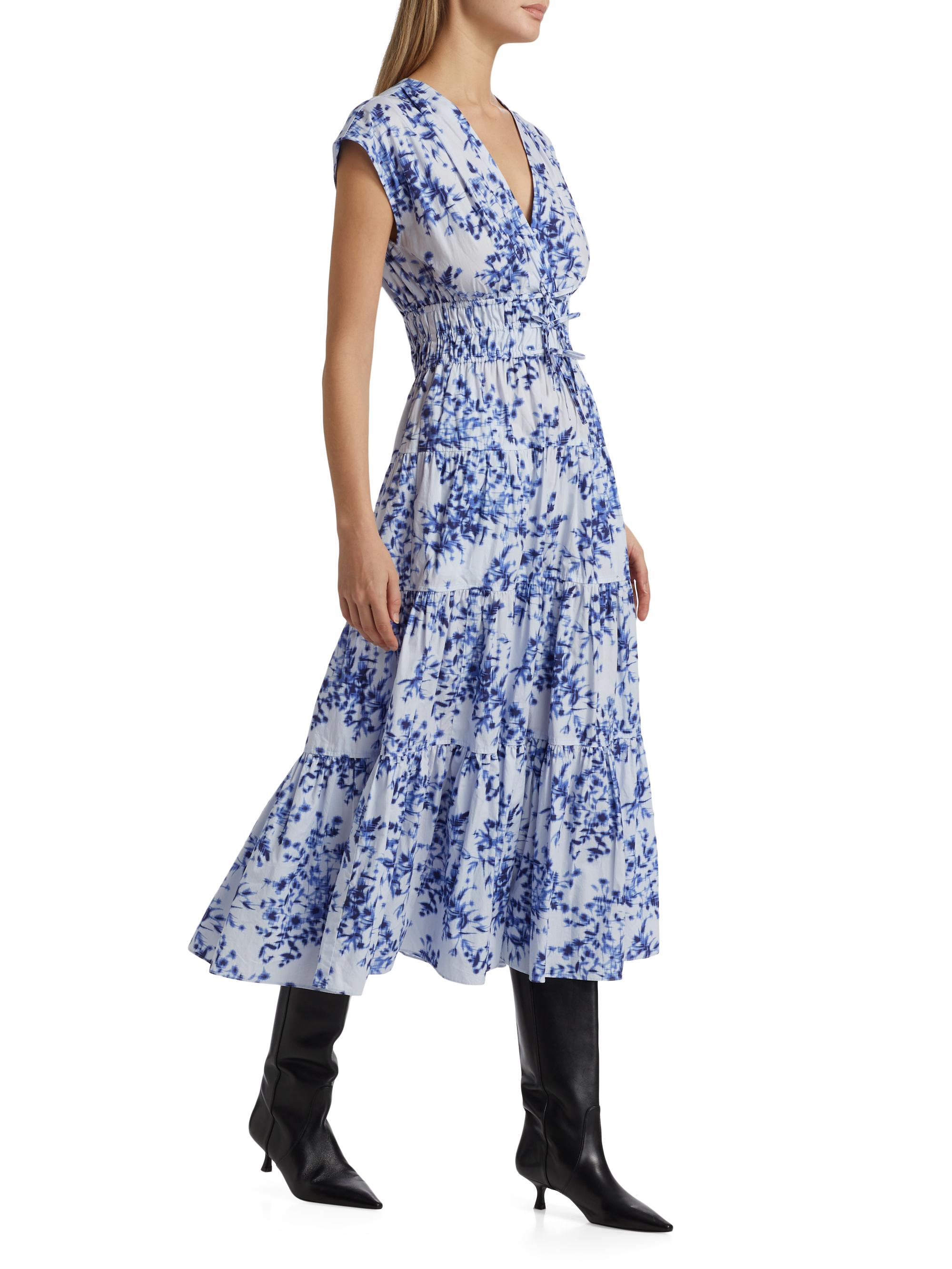 Derek Lam 10 Crosby Fatima Cotton Floral Midi-Dress | Saks Fifth