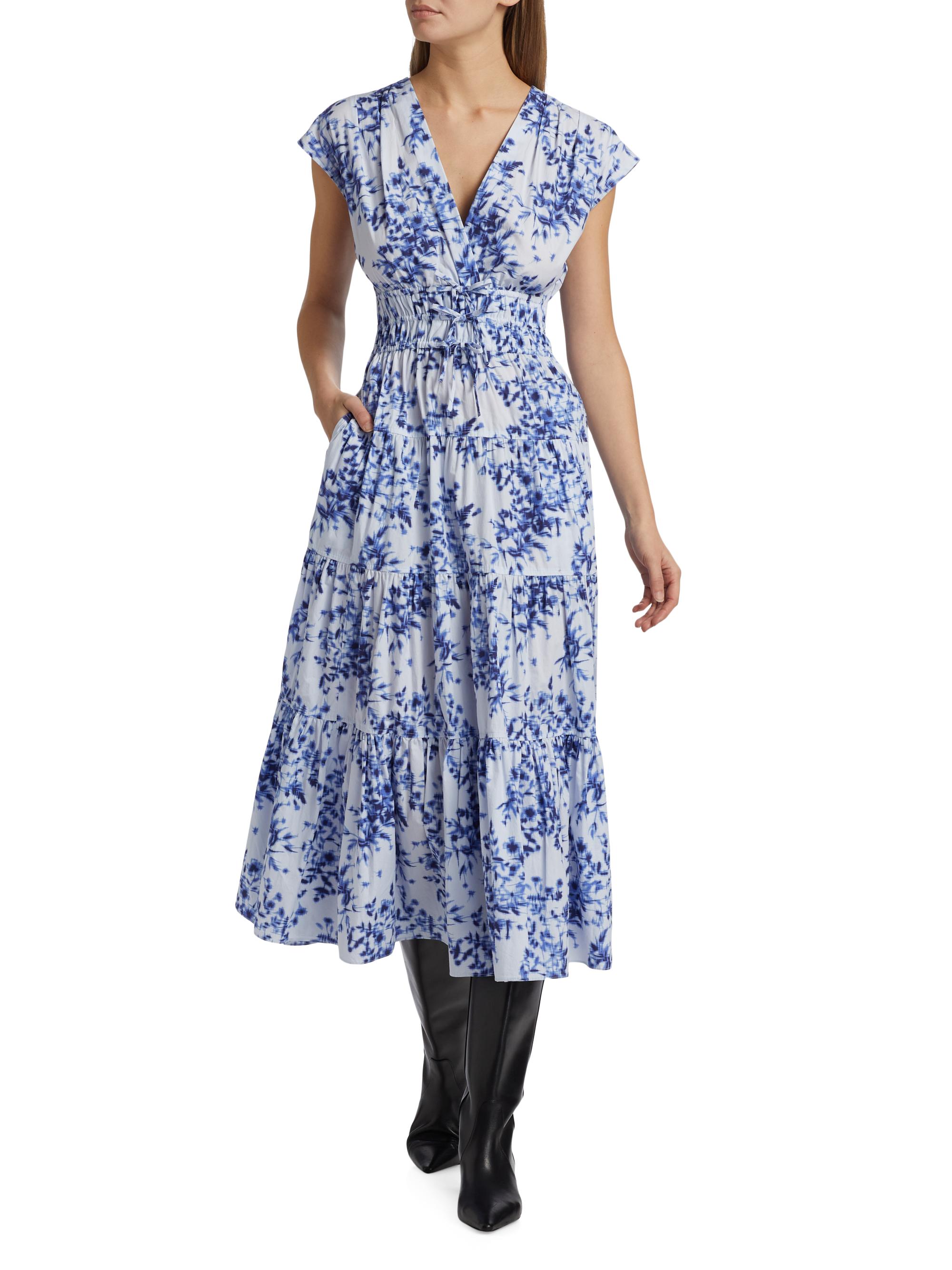 Derek Lam 10 Crosby Fatima Cotton Floral Midi-Dress | Saks Fifth