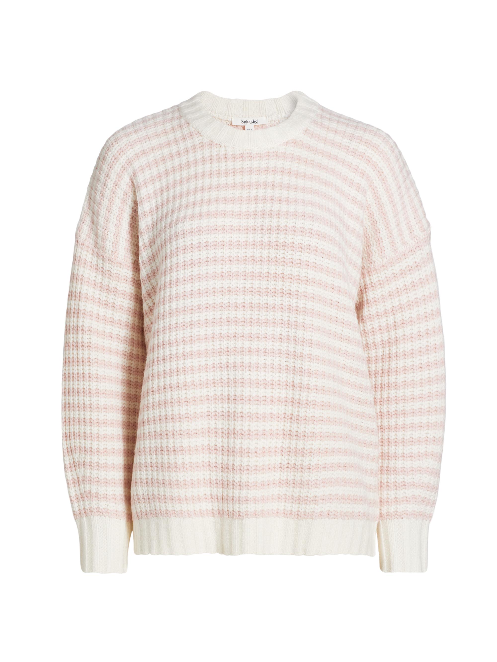 Splendid Women's Robyn Striped Crewneck Sweater - Cotton Candy Stripe