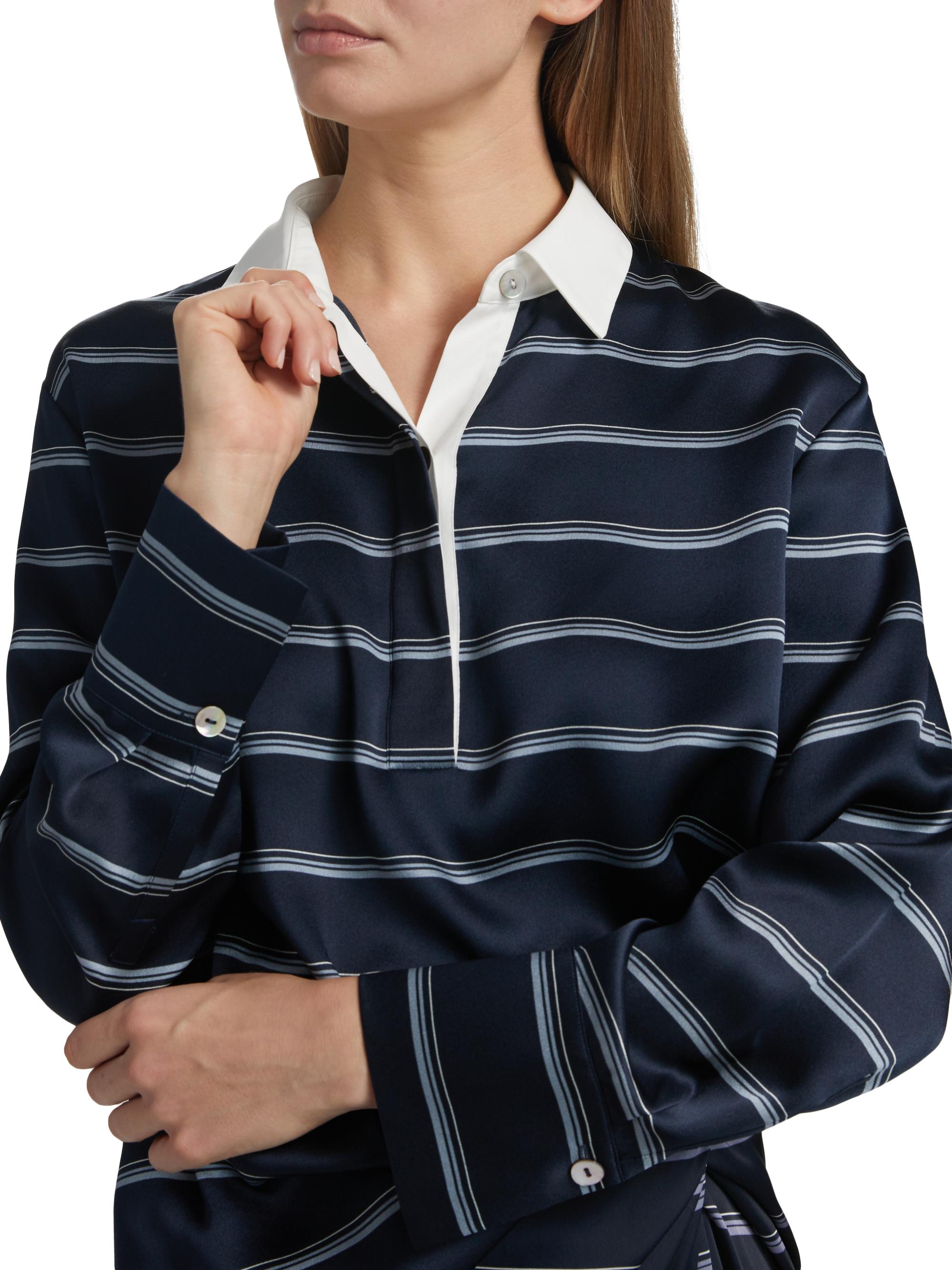 Vince Silk Striped Rugby Shirt | Saks Fifth Avenue