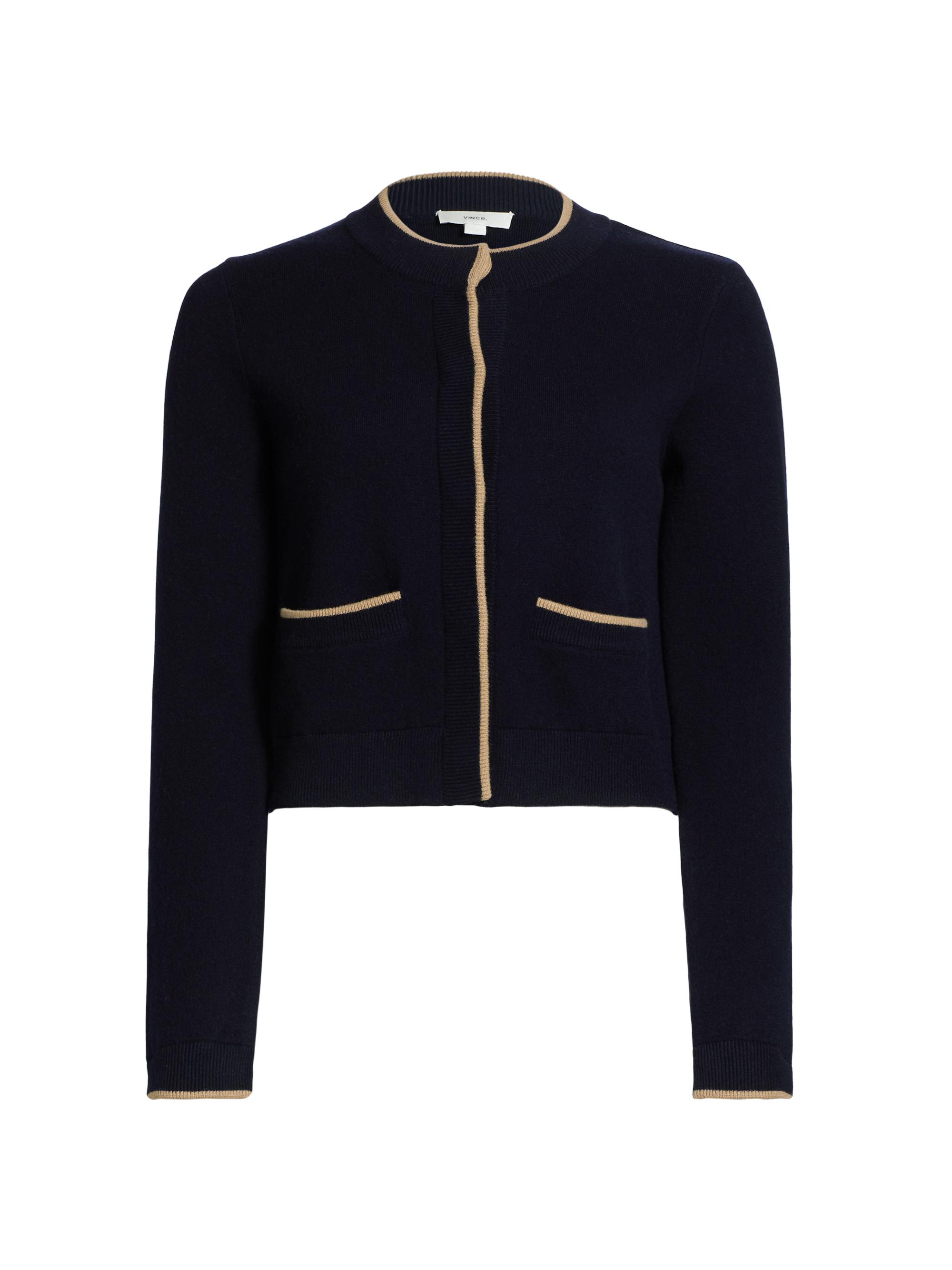 Vince Contrast Tipped Snap Cardigan | Saks Fifth Avenue