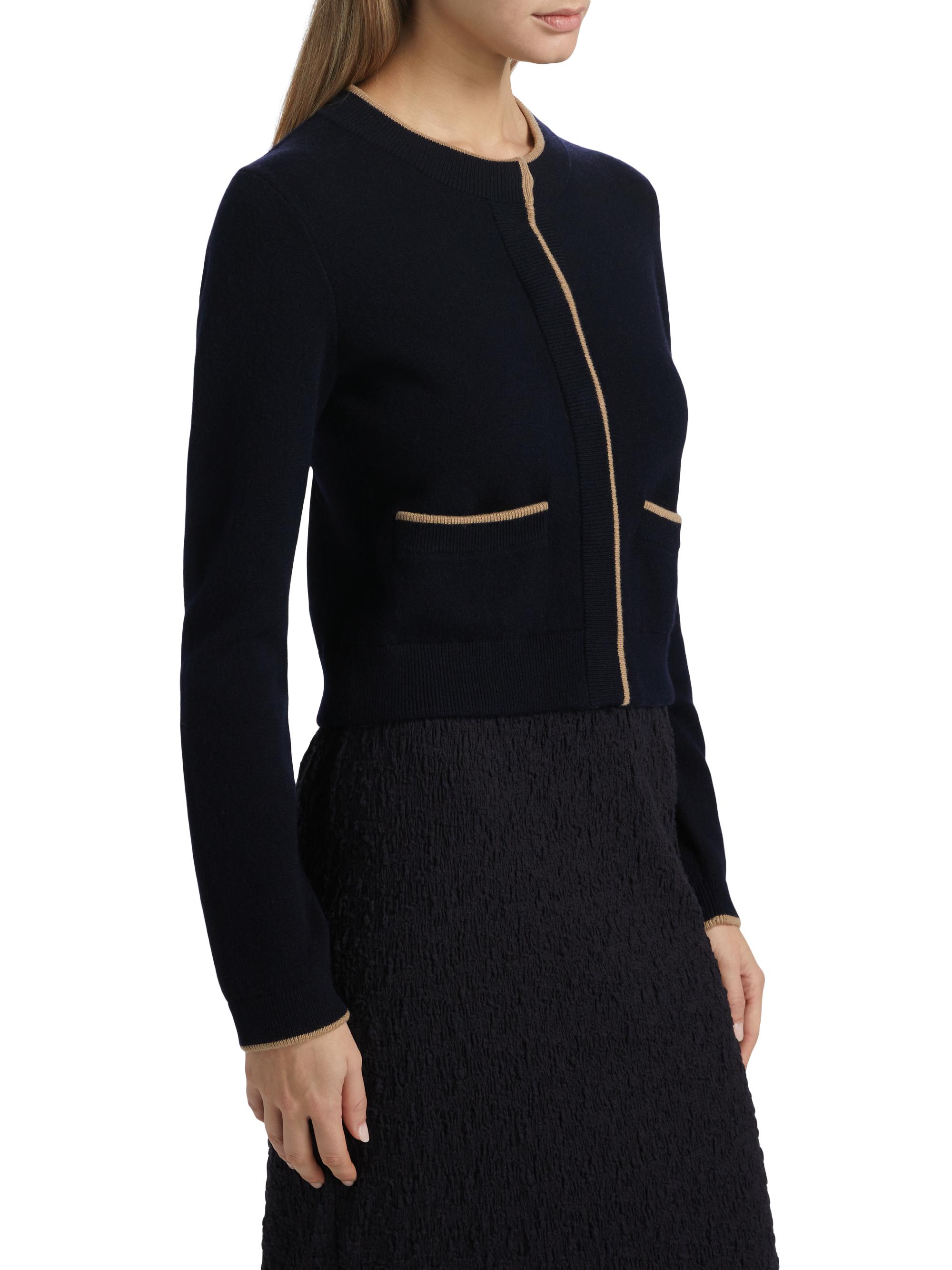 Vince Contrast Tipped Snap Cardigan | Saks Fifth Avenue
