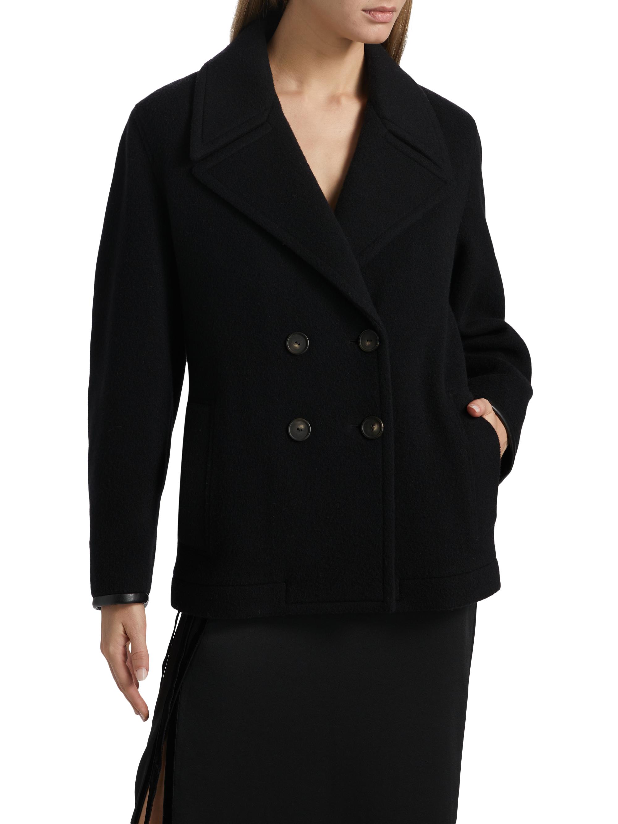 Vince Boiled Wool Crop Peacoat | Saks Fifth Avenue