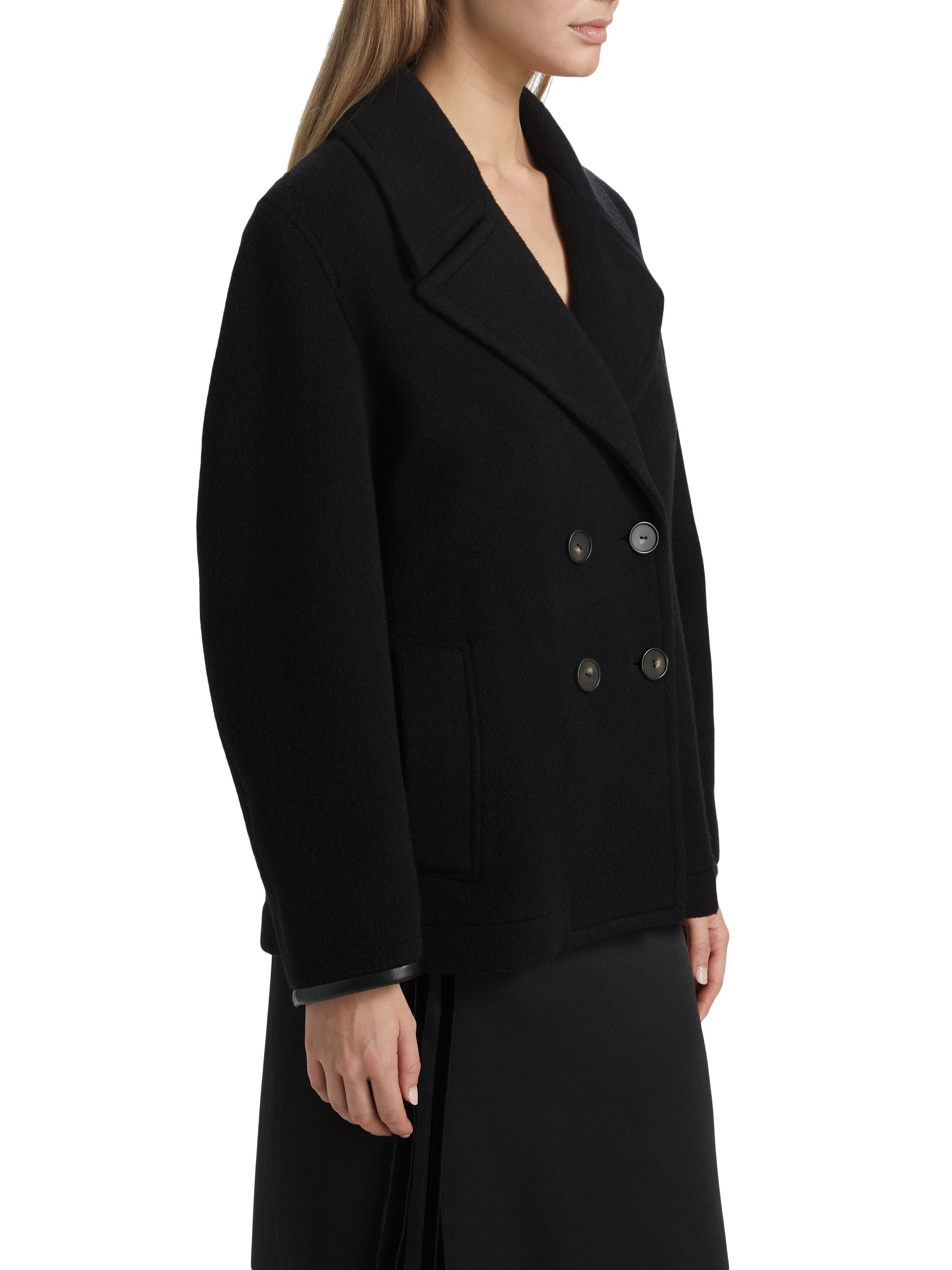 Vince Boiled Wool Crop Peacoat | Saks Fifth Avenue