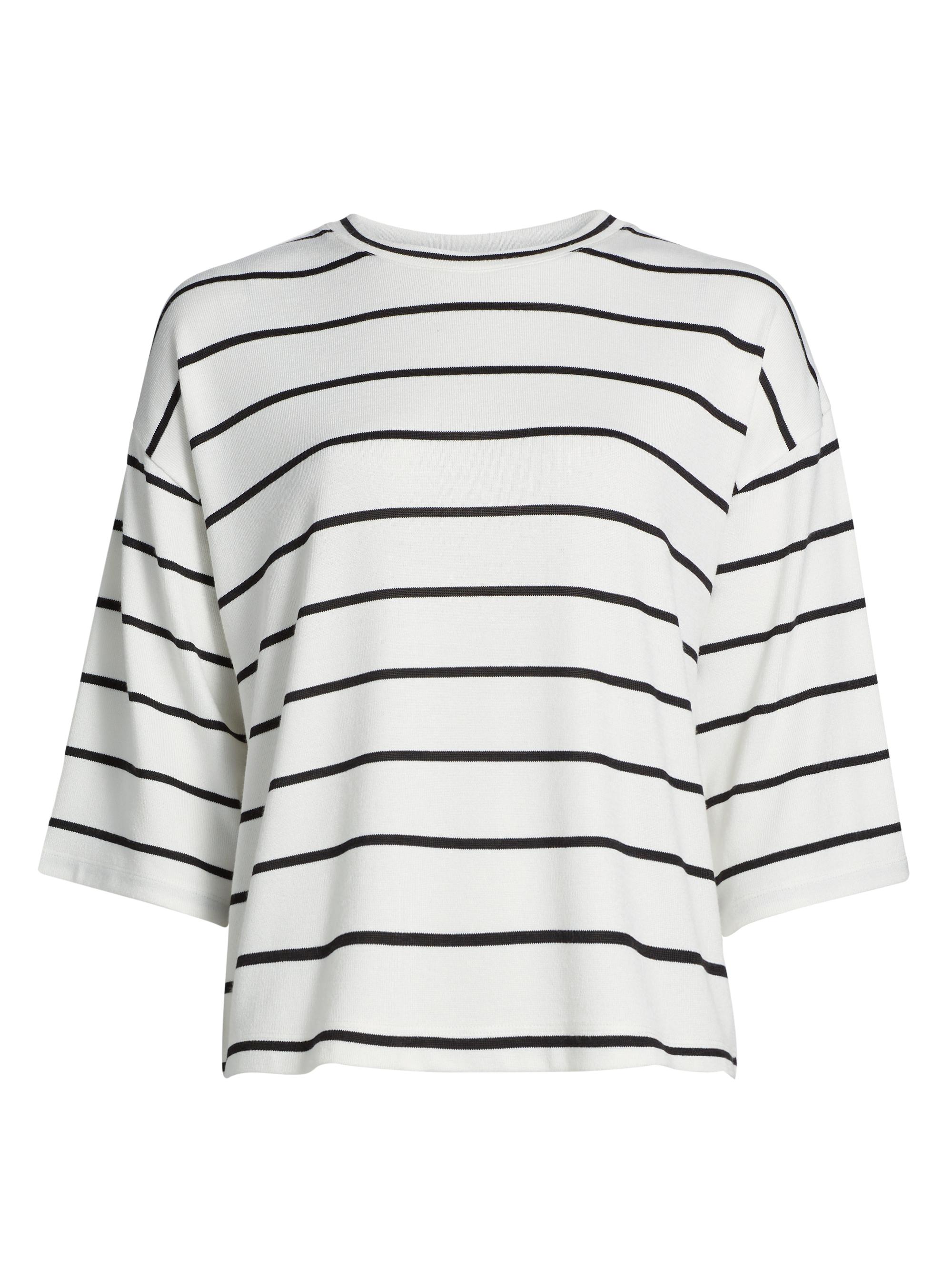Vince Women's Striped Wide Sleeve T-Shirt - Coastal Combination