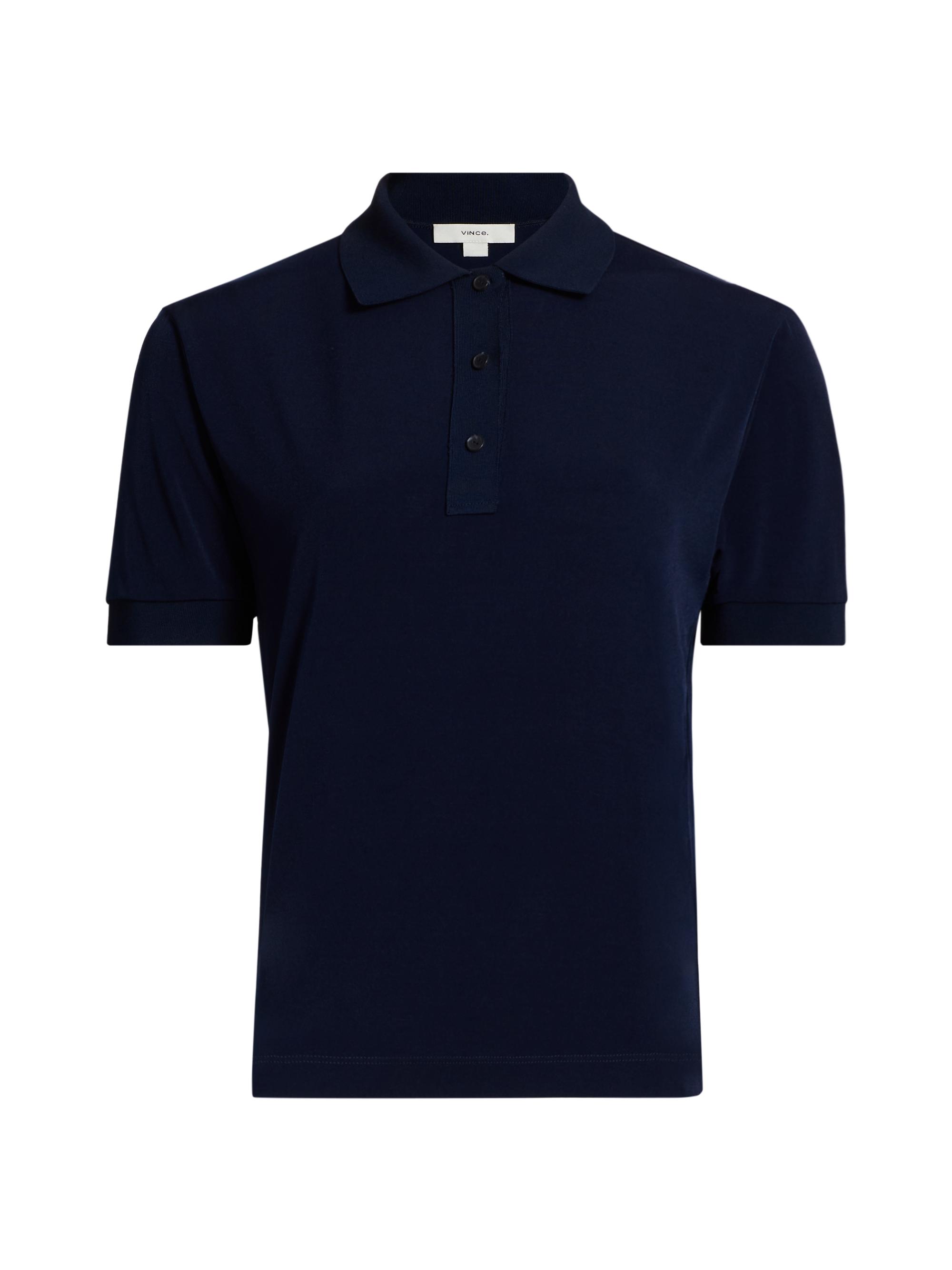 Vince Women's Short-Sleeve Polo Shirt - Navy