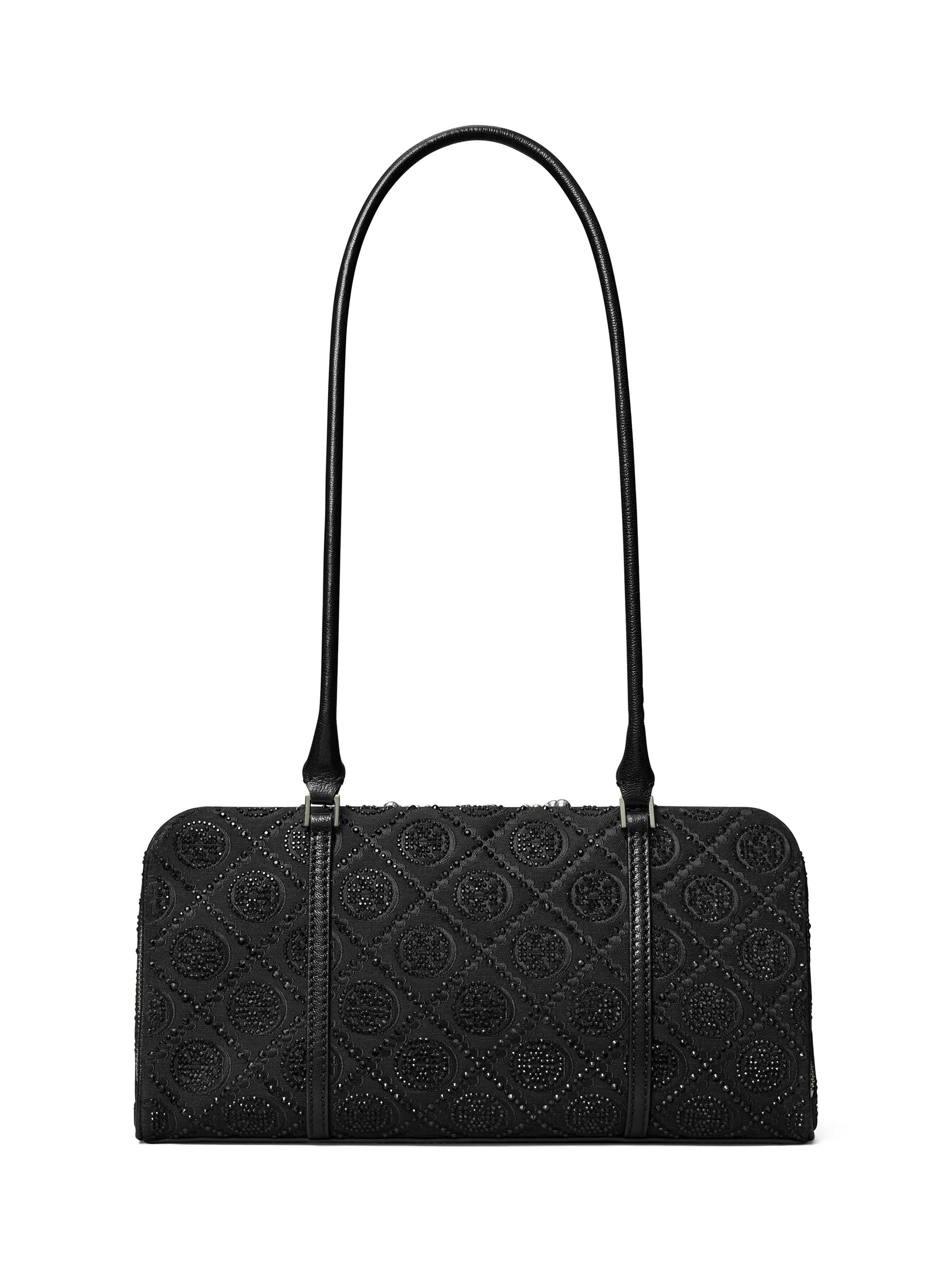 Tory Burch Women's T Monogram Marshmallow Cotton-Blend Bag - Black