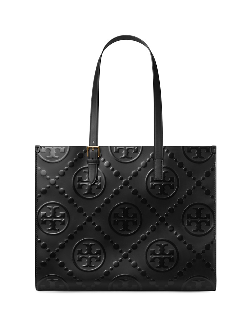 Shop Tory Burch T Monogram Embossed-Leather Tote Bag | Saks Shop Tory Burch T Monogram Embossed-Leather Tote Bag | Saks