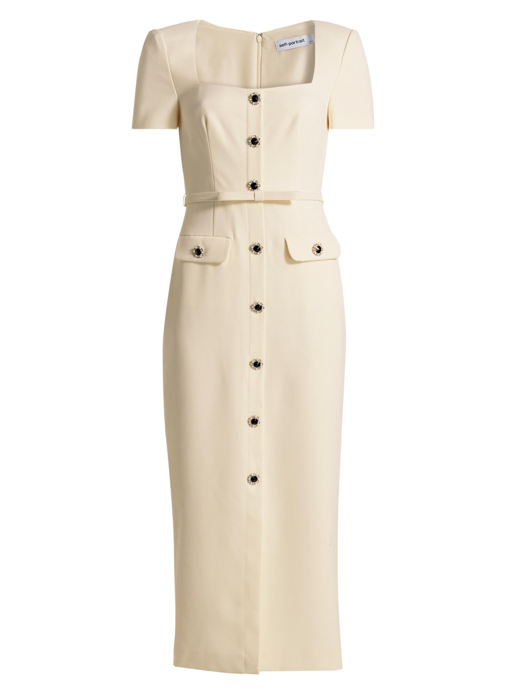 Self-Portrait Crpe Button-Front Midi-Dress | Saks Fifth Avenue