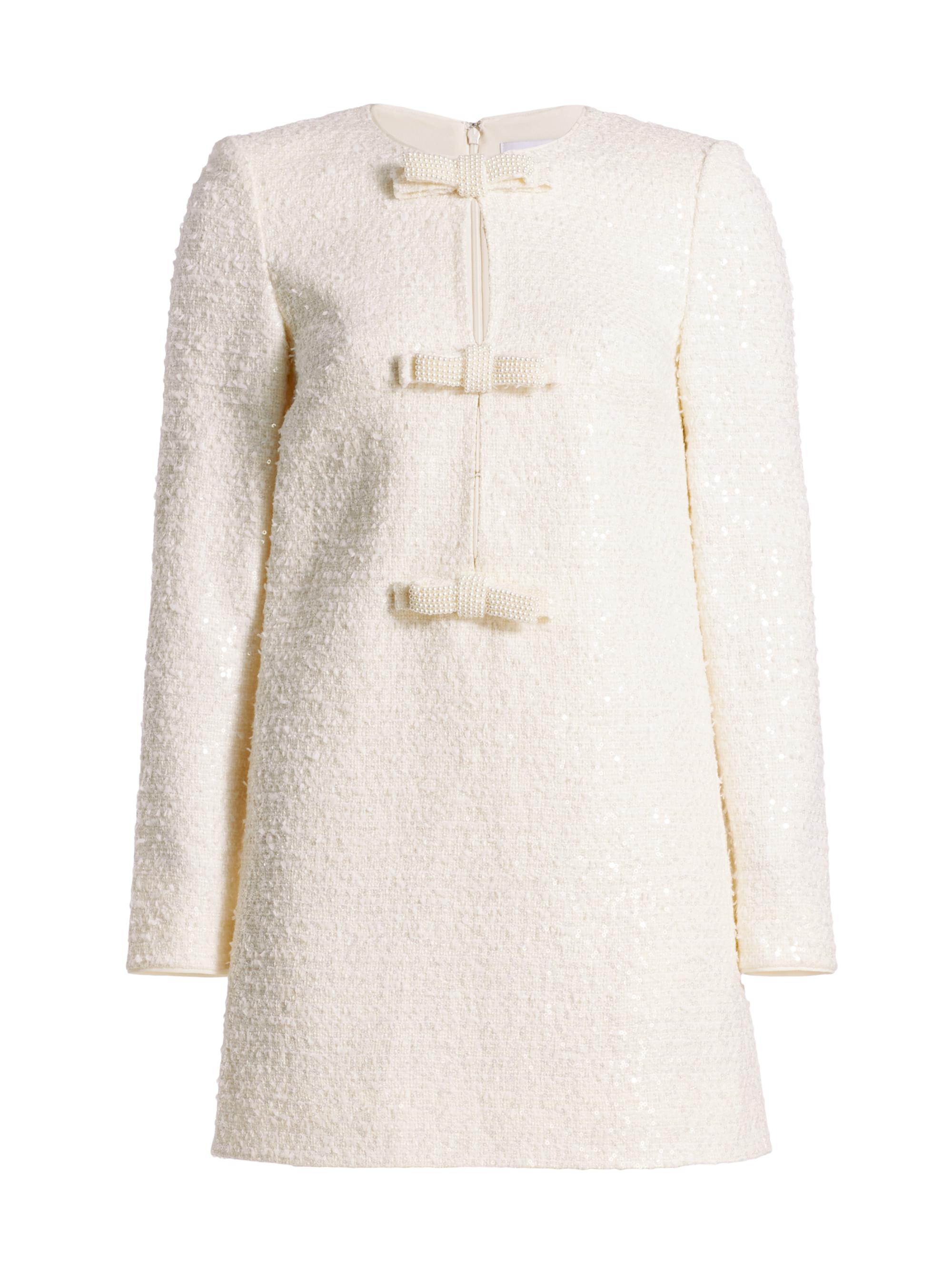 Self-Portrait Women's Blouclé Tie Minidress - Cream