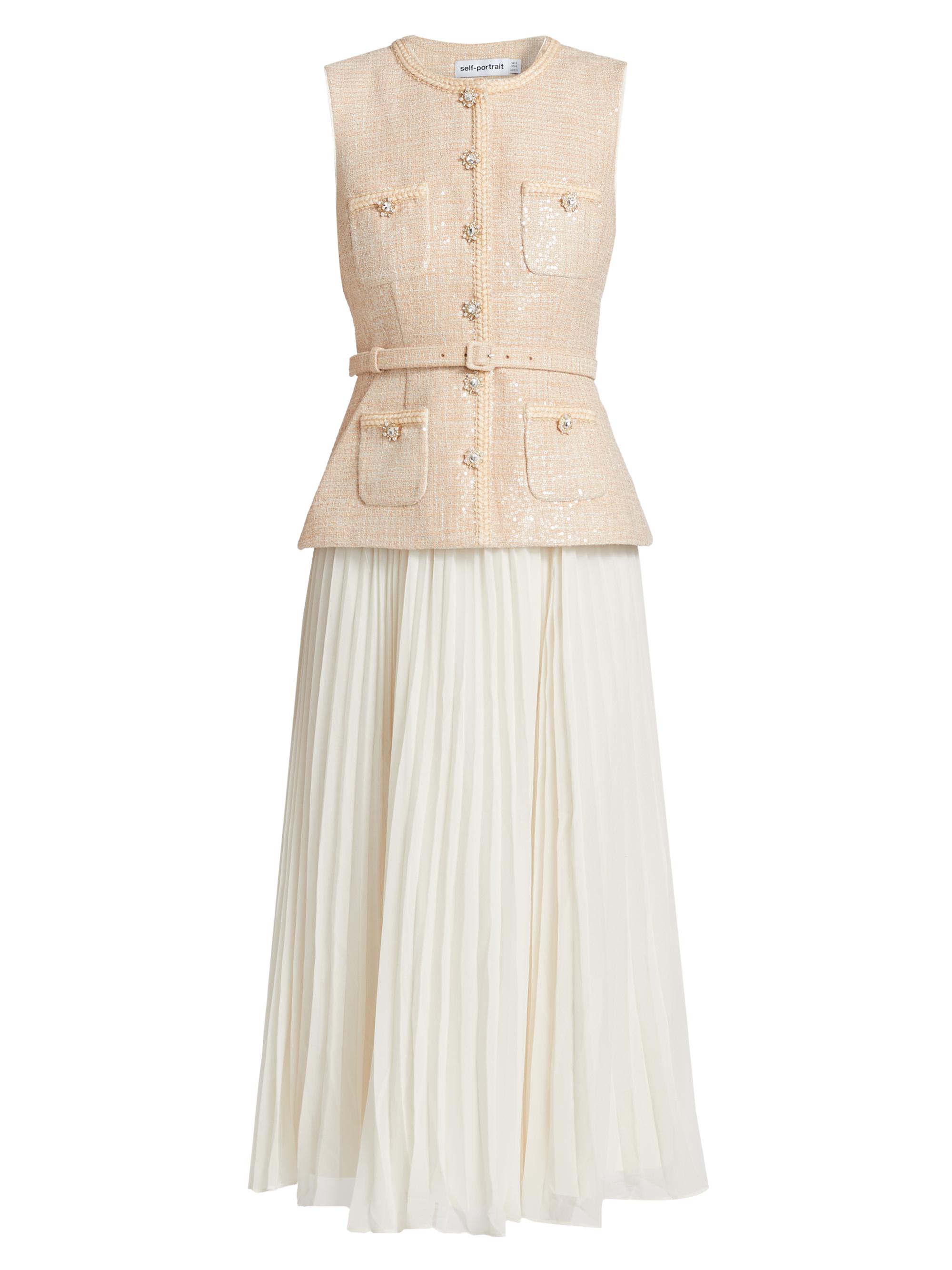 Midi Skirt Tiered Sequin Midi Dress Self Portrait Self-Portrait