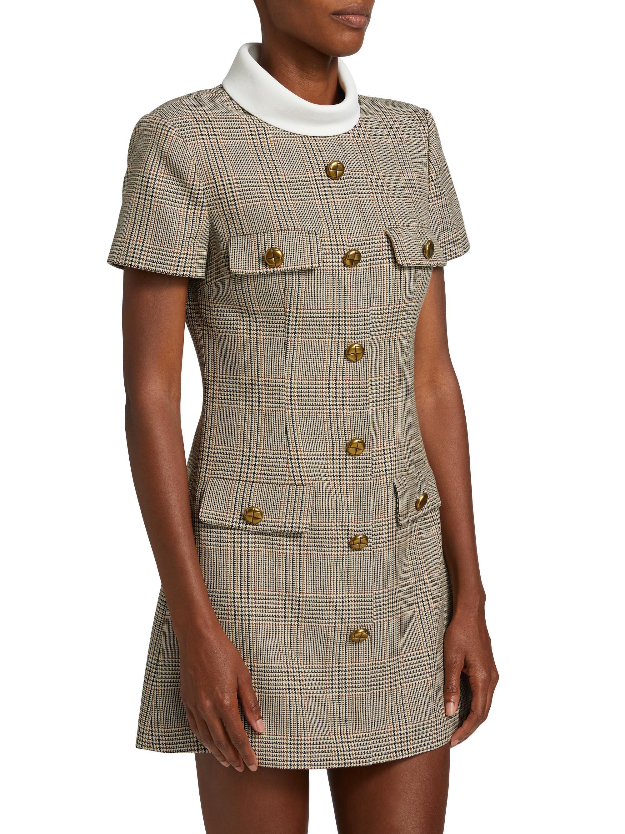 Self-Portrait Check Wool Minidress | Saks Fifth Avenue