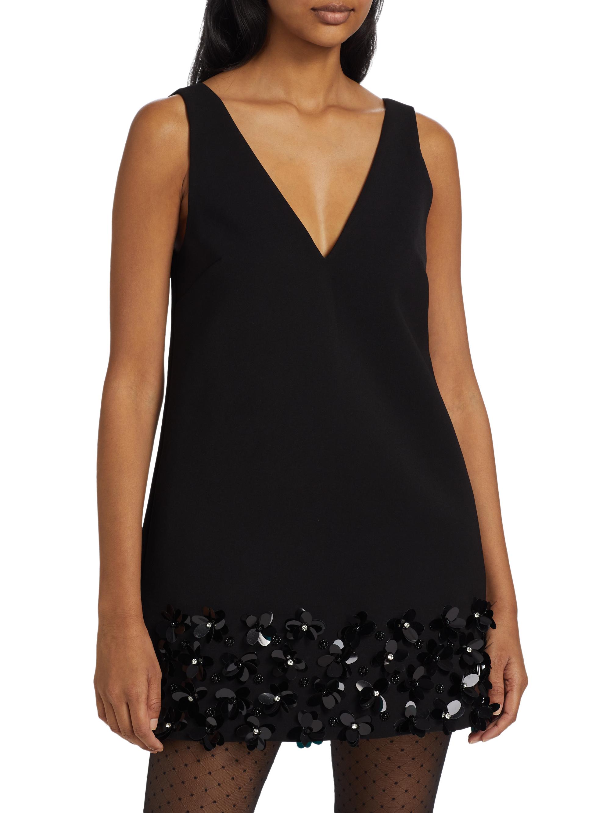 Sequined Crepe A-Line Minidress