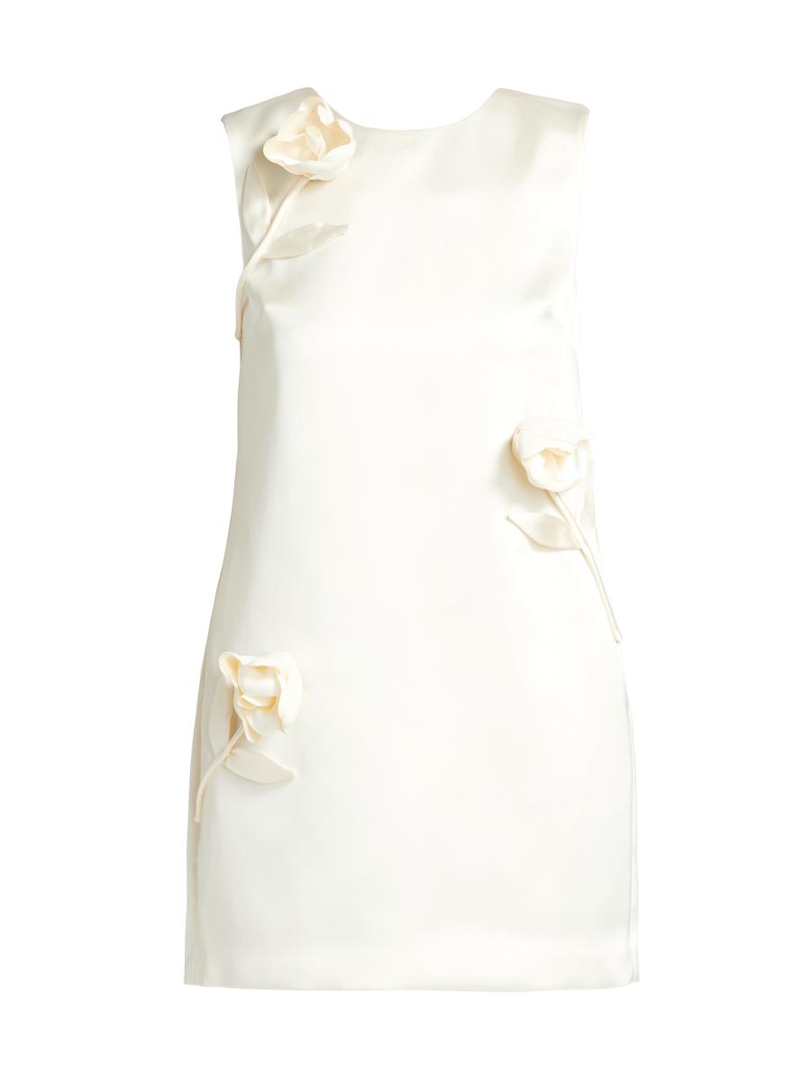SELF-PORTRAIT ワンピース Bridal floral-applique satin 932869 Blue Satin Flower Maxi Dress – self-portrait-US