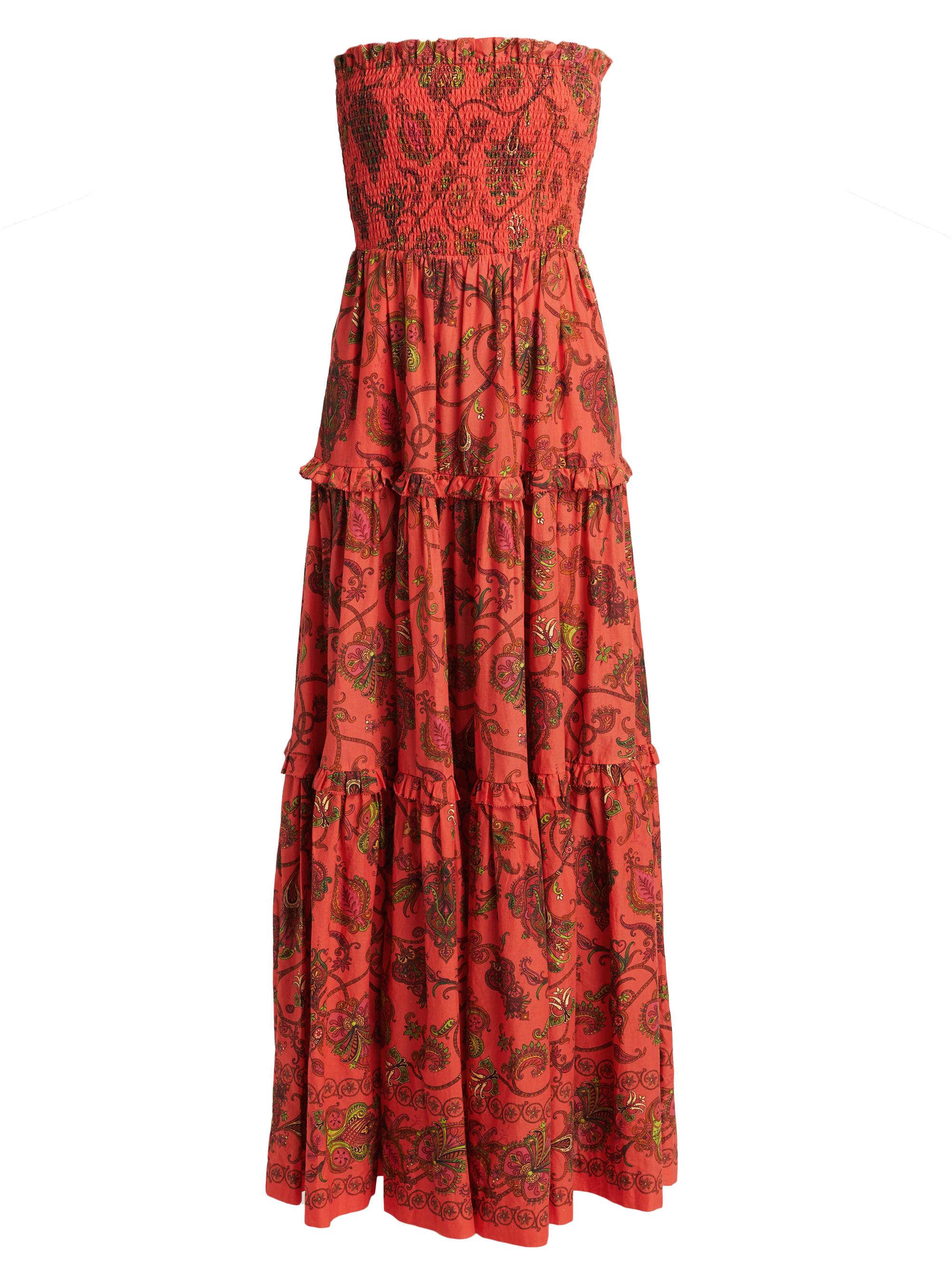 Cara Cara Women's Tatiana Cotton Strapless Maxi Dress - Marcel Coral