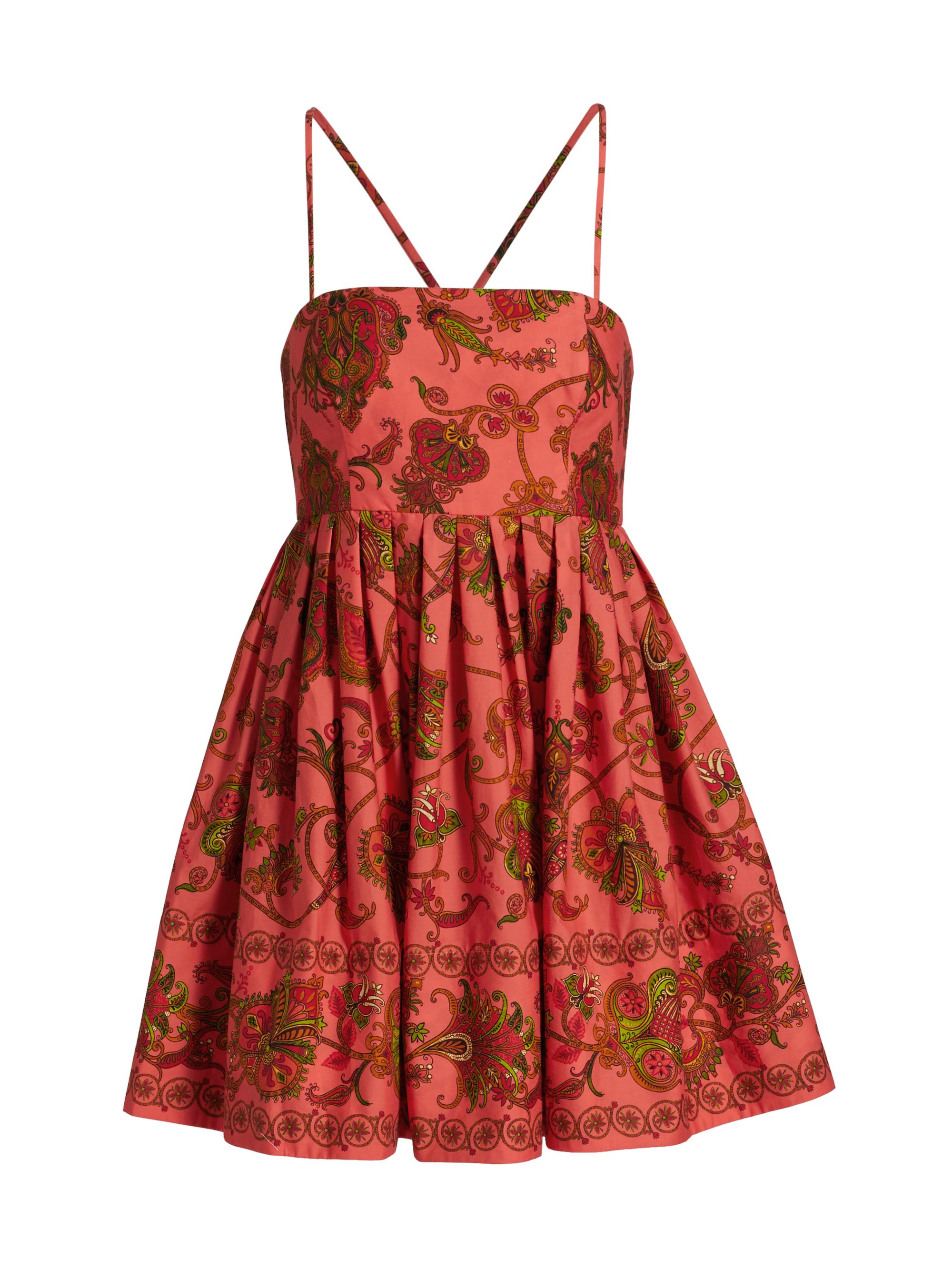Cara Cara Women's Leo Floral Cotton Minidress - Marcel Coral