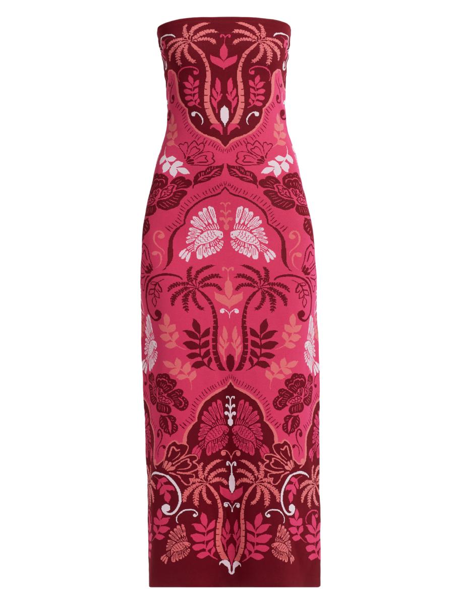 Cara Cara Women's Kinsley Printed Strapless Midi Dress In Sanibel Island Pink