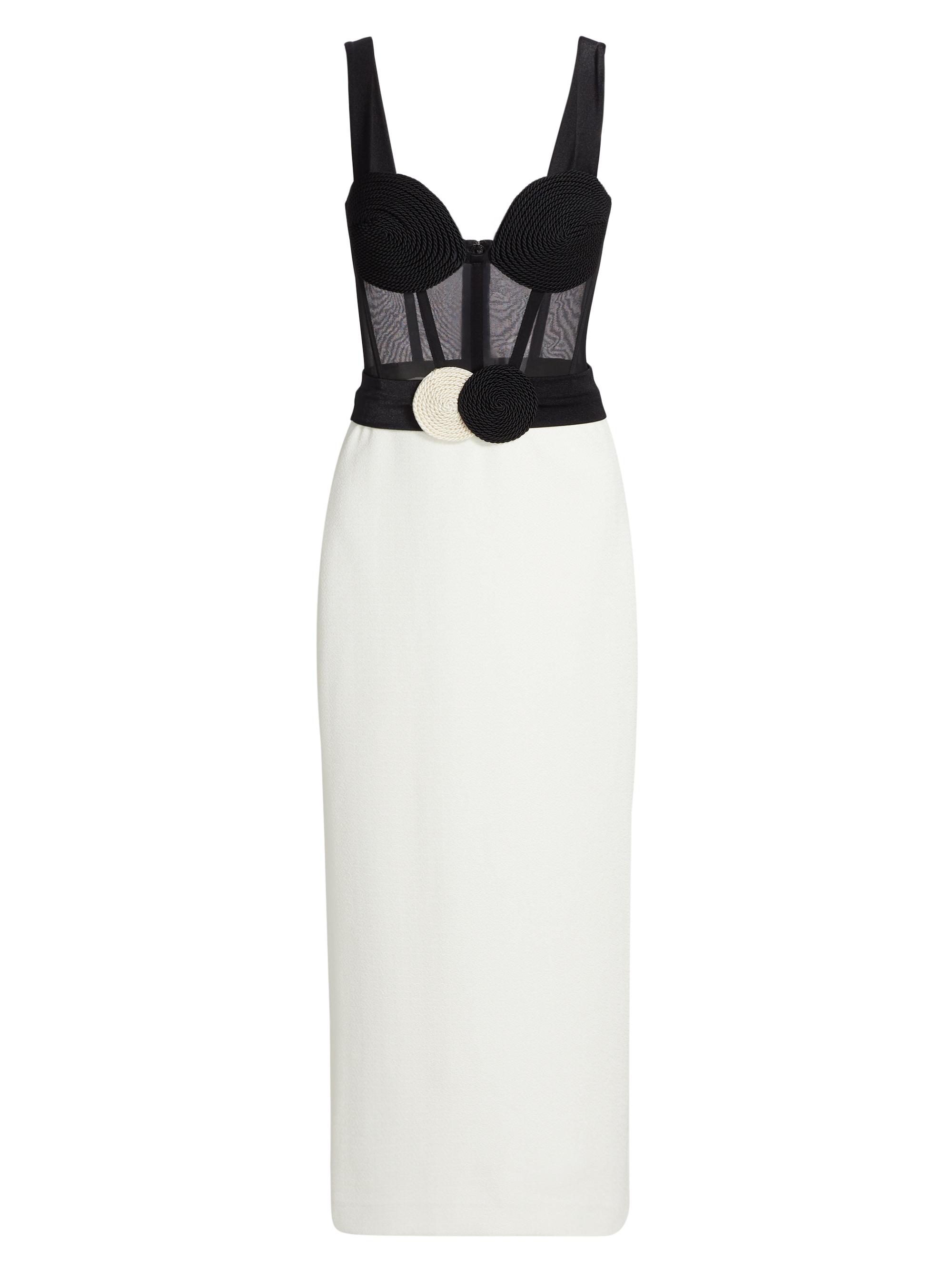 PatBO Women's Jersey Sands Colorblocked Maxi Dress - Black And White