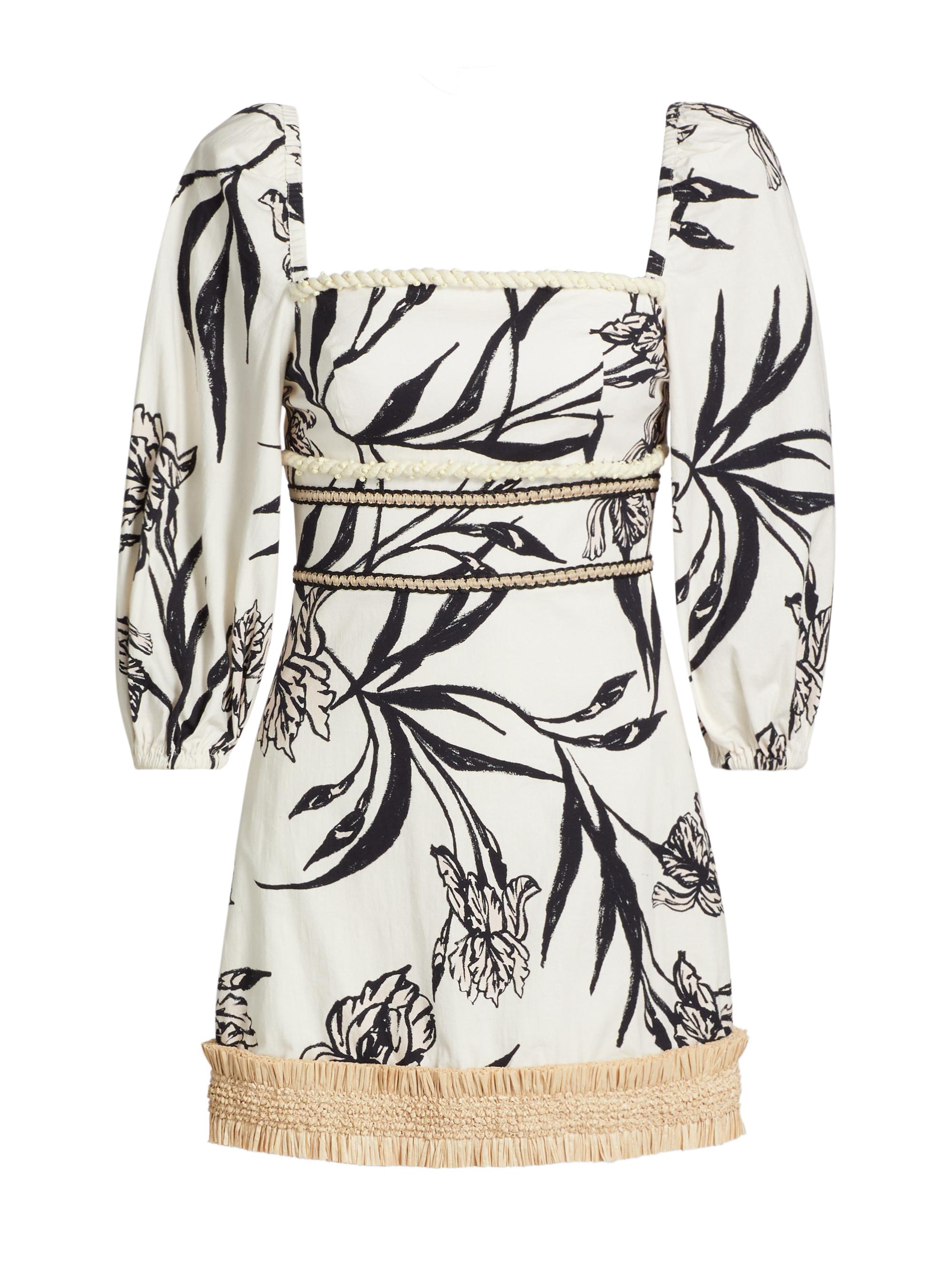 PatBO Women's Iris Floral Fit & Flare Minidress - Off White