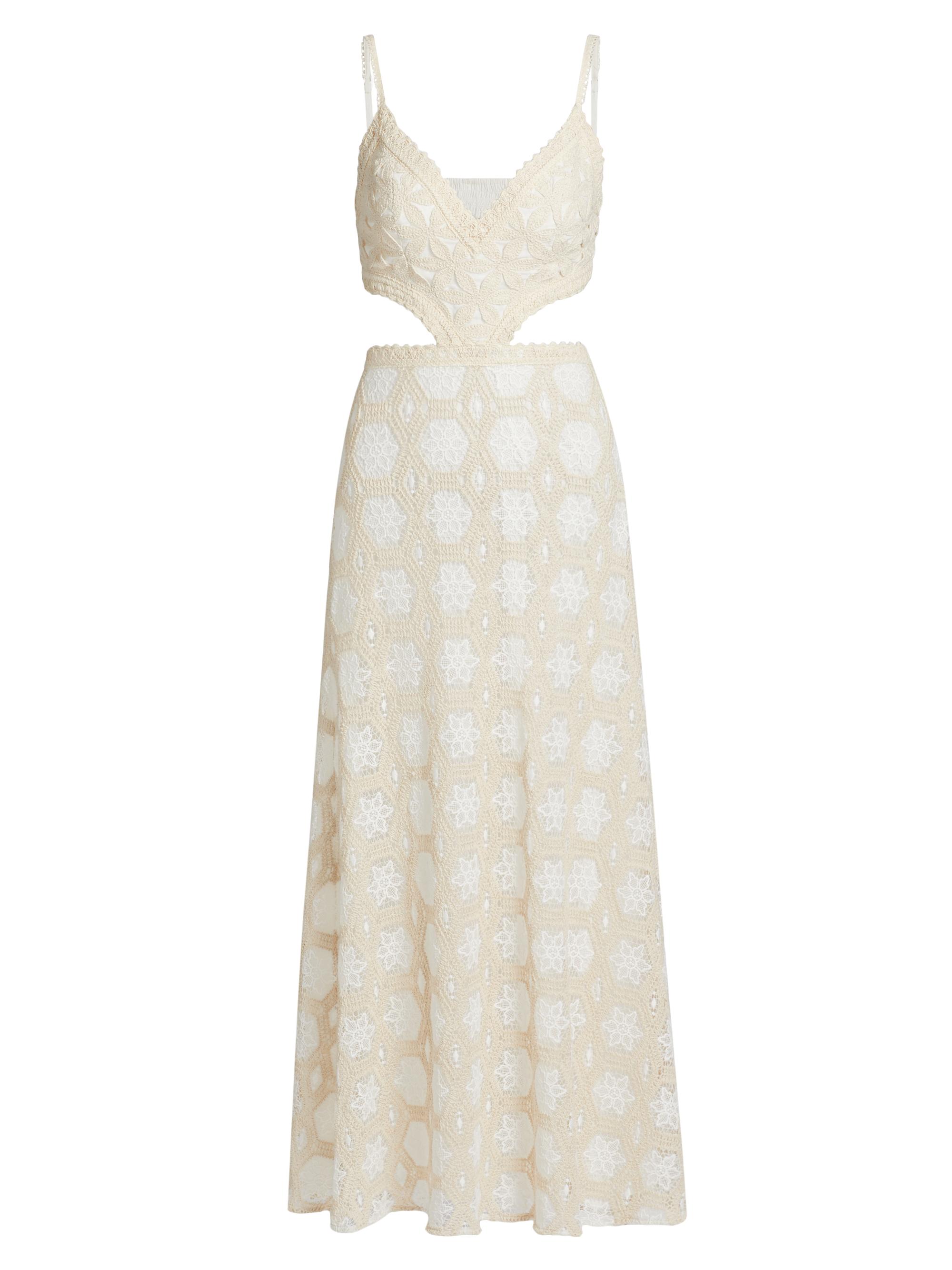 PatBO Women's Crocheted Cut-Out Maxi Dress - Off White