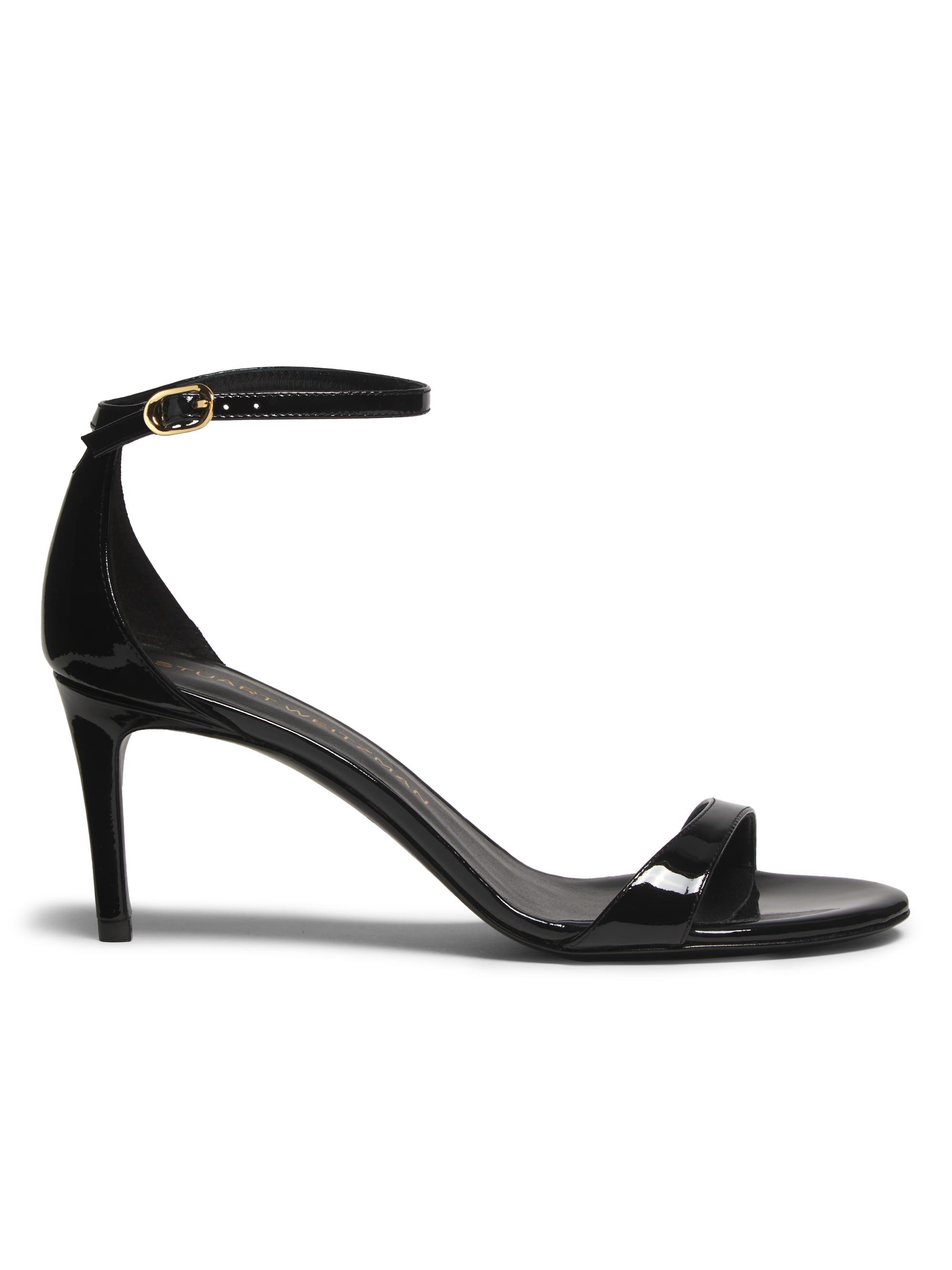 Stuart Weitzman Women's Nudist II 75MM Patent Leather Sandals - Black