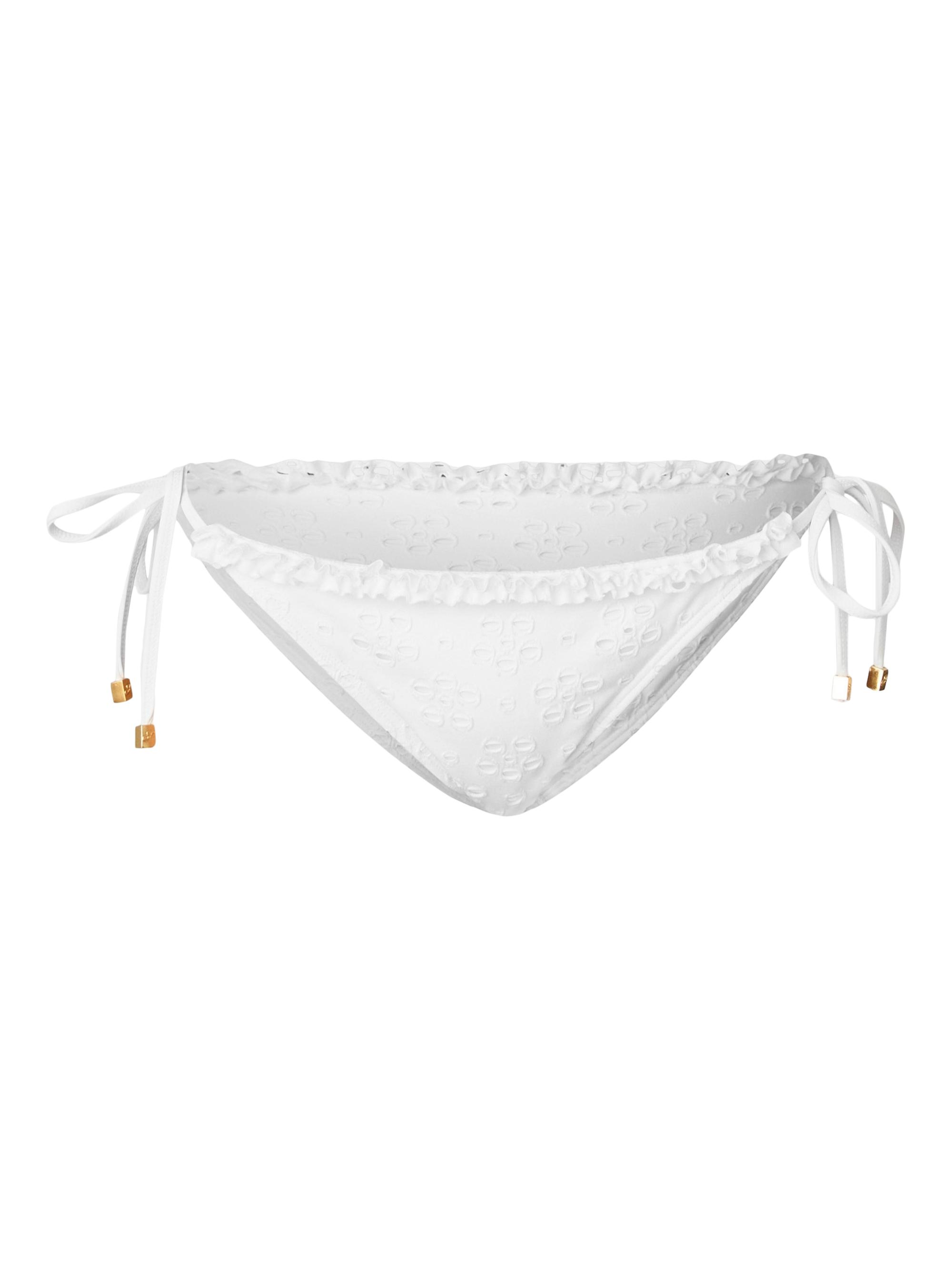 Shoshanna Women's Maillot Bead-Embellished Side-Tie Bikini Bottom - Optic White