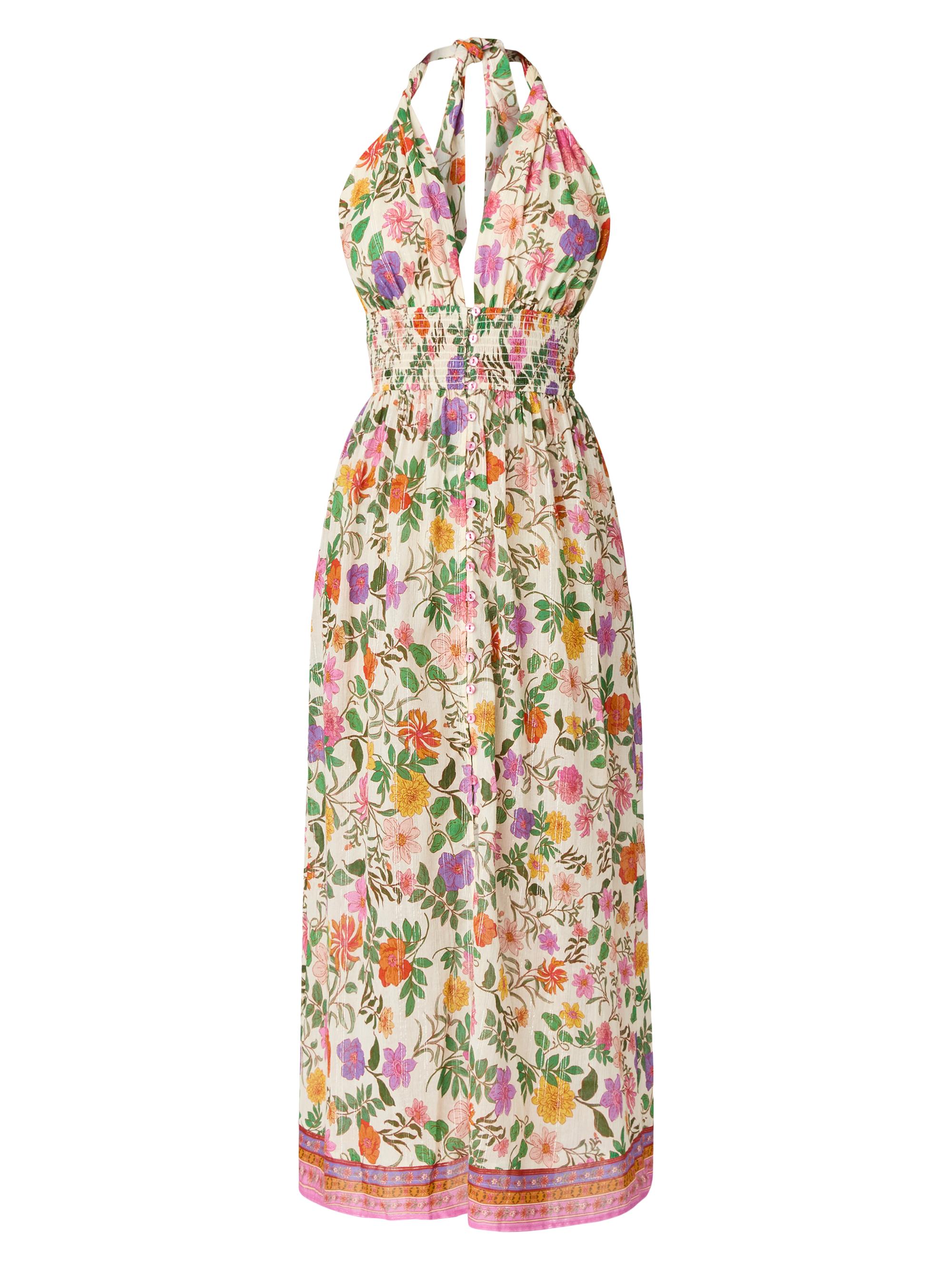 Shoshanna Women's Shimmer Floral Halter Dress - Raspberry Multi