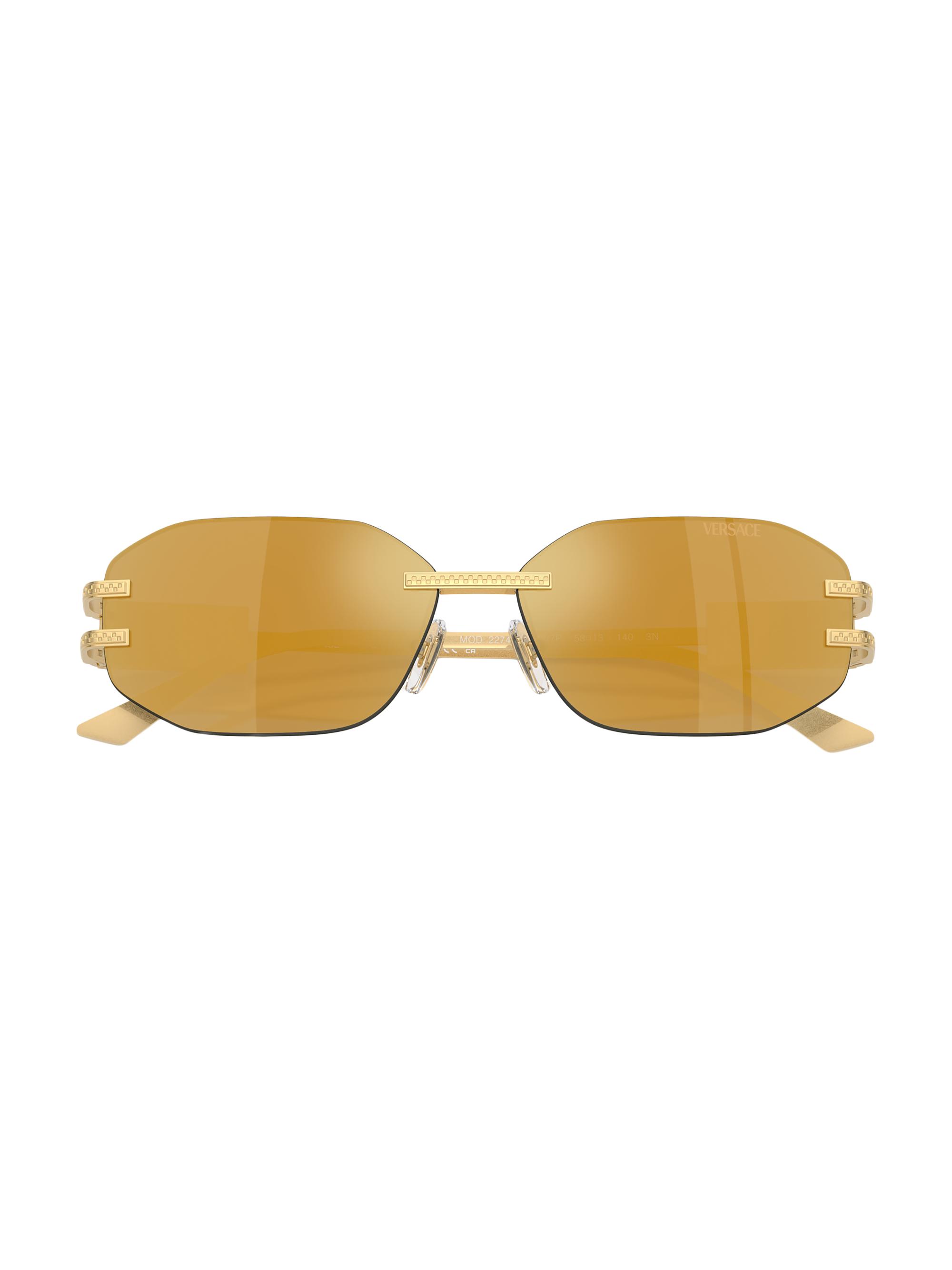 Versace Damier Plaque 58MM Oval Sunglasses | Saks Fifth Avenue